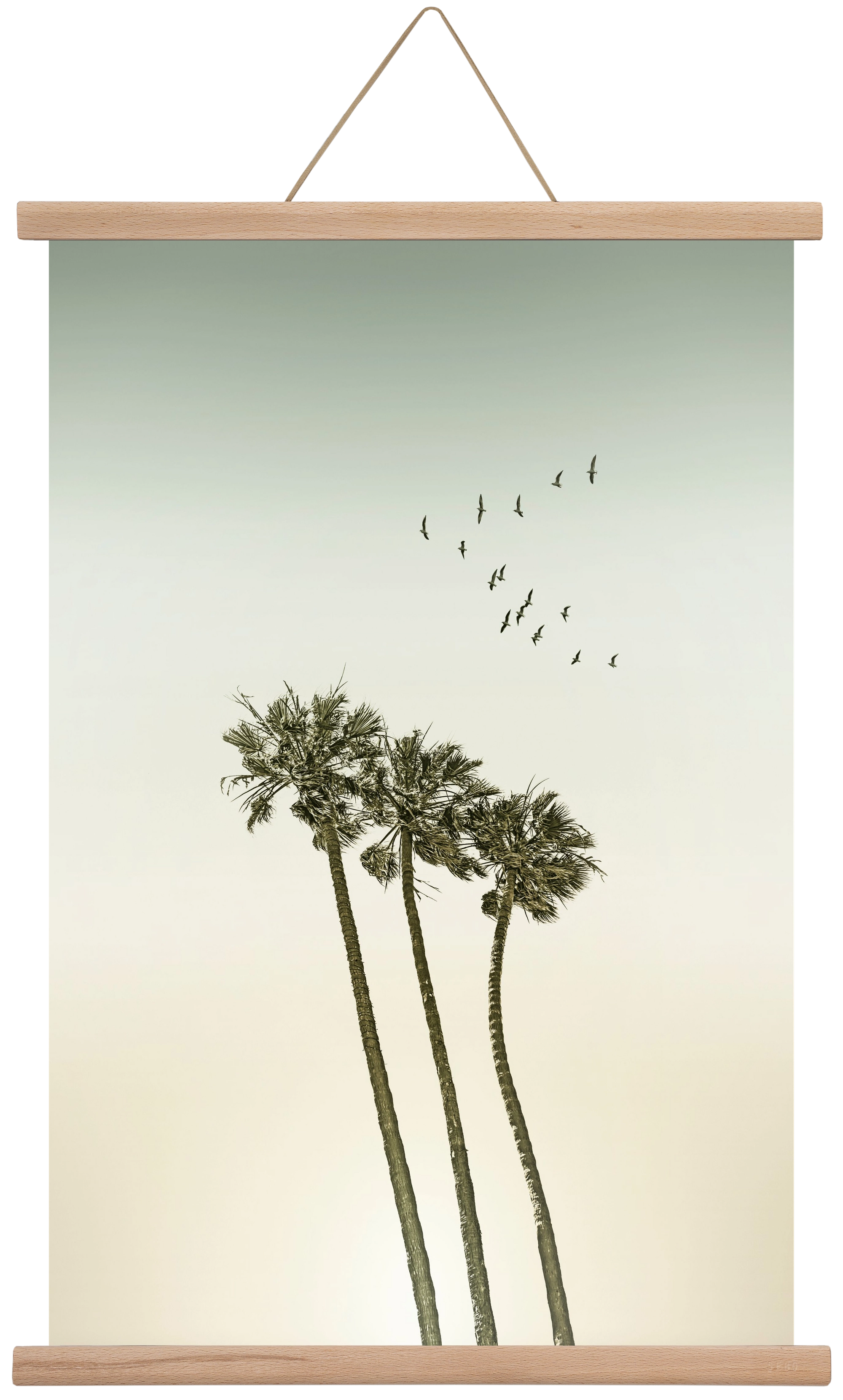 Vintage palm trees at sunset, 40x60 cm (40x60 cm), Tölgy akasztó