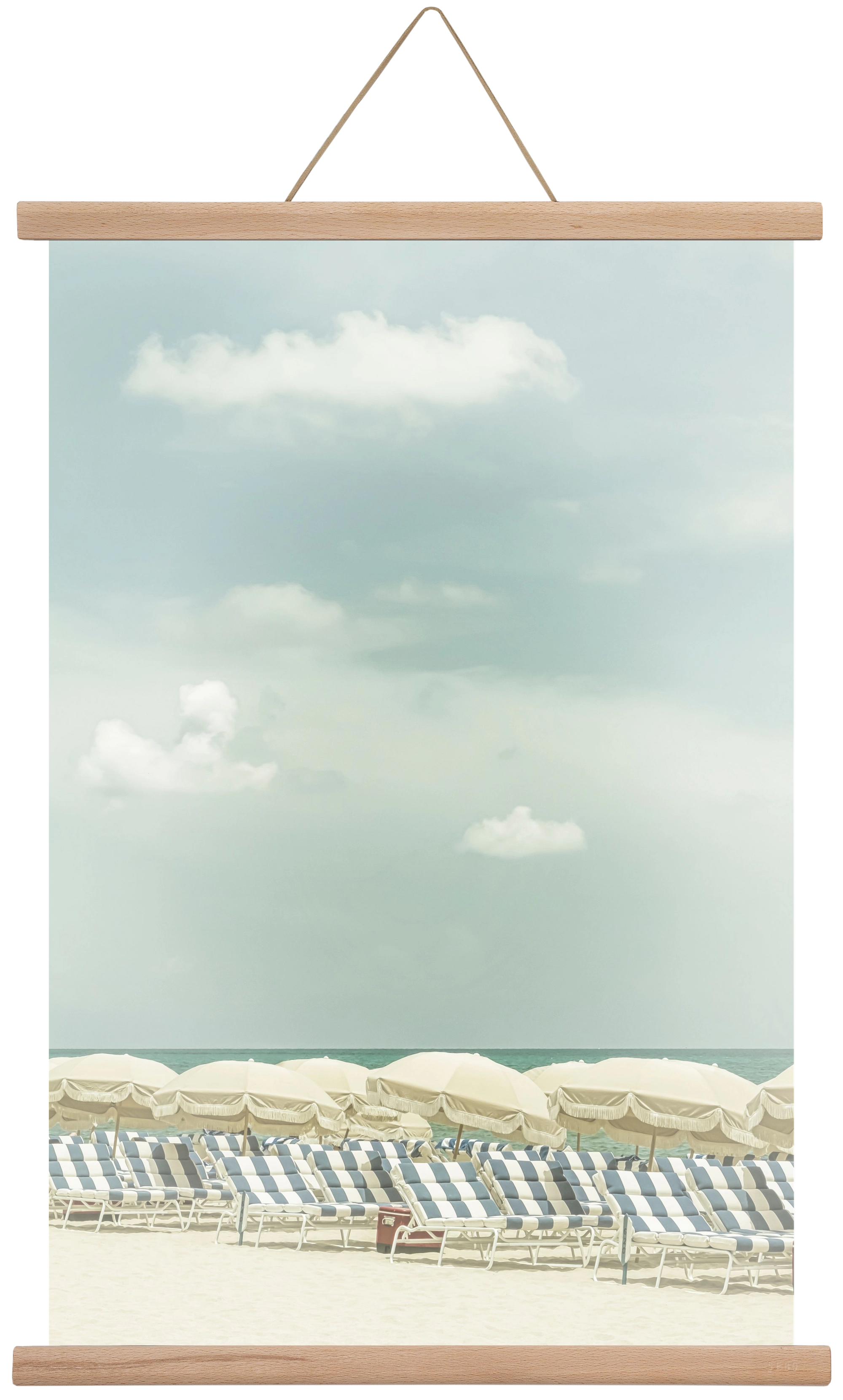 Vintage beach scene , 40x60 cm (40x60 cm), Tölgy akasztó