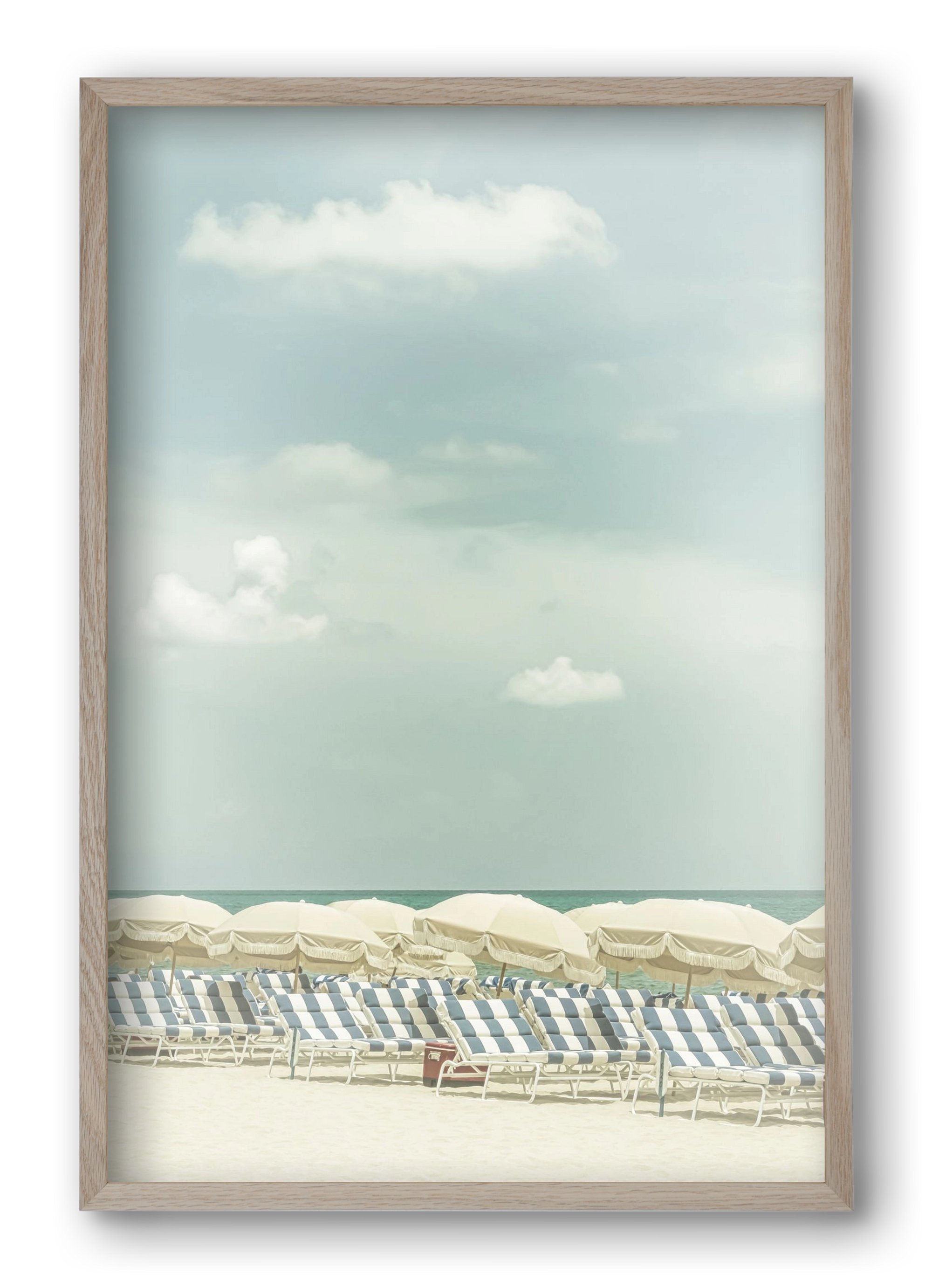 Vintage beach scene , 40x60 cm (40x60 cm), Tölgy keret