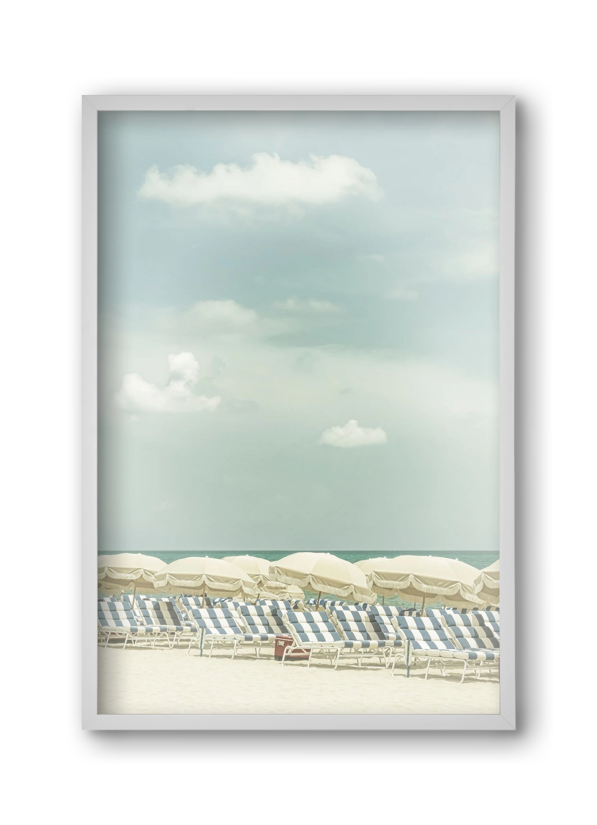 Vintage beach scene , 30x45 cm (30x45 cm), Fehér keret