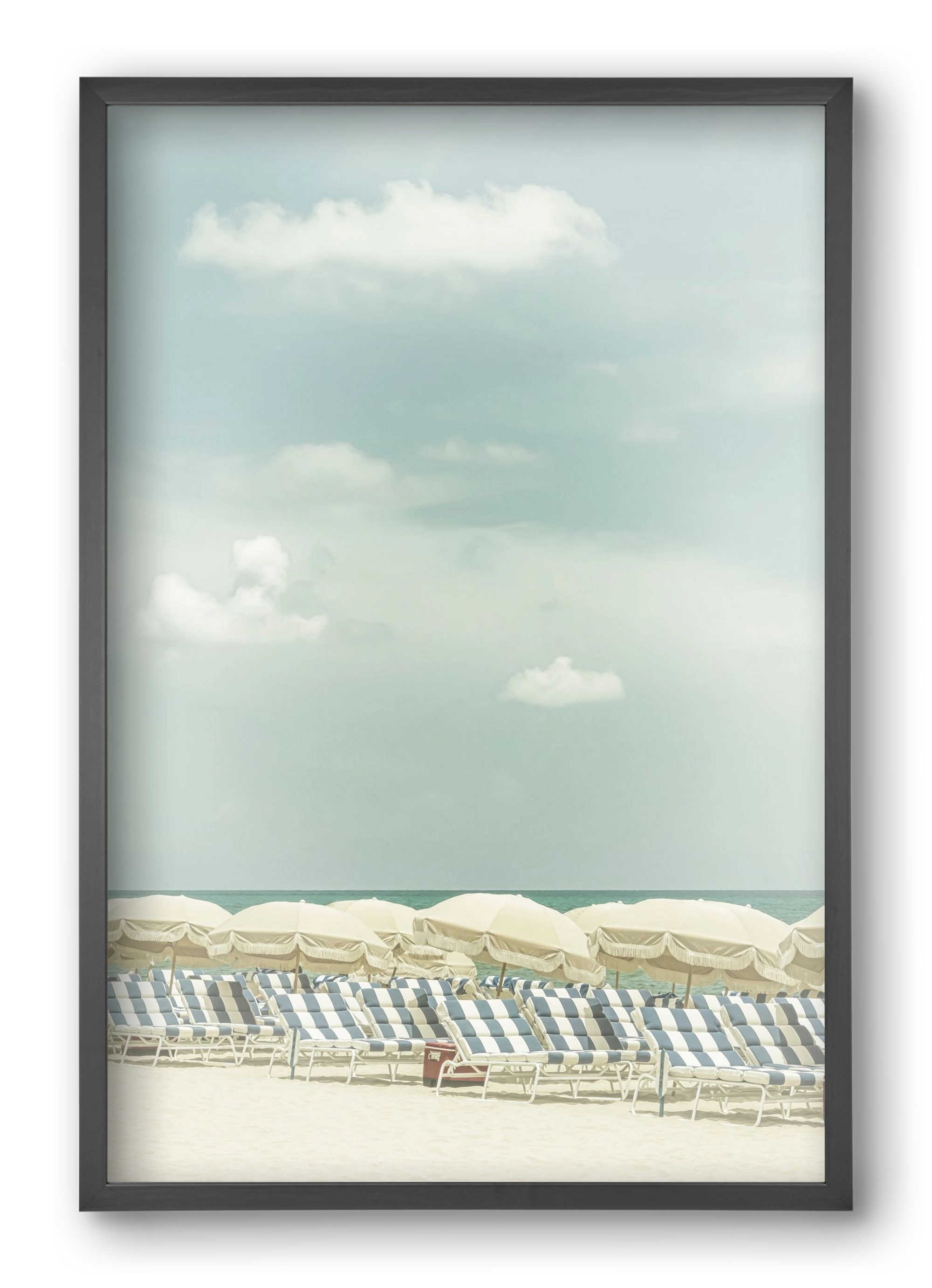 Vintage beach scene , 40x60 cm (40x60 cm), Fekete keret