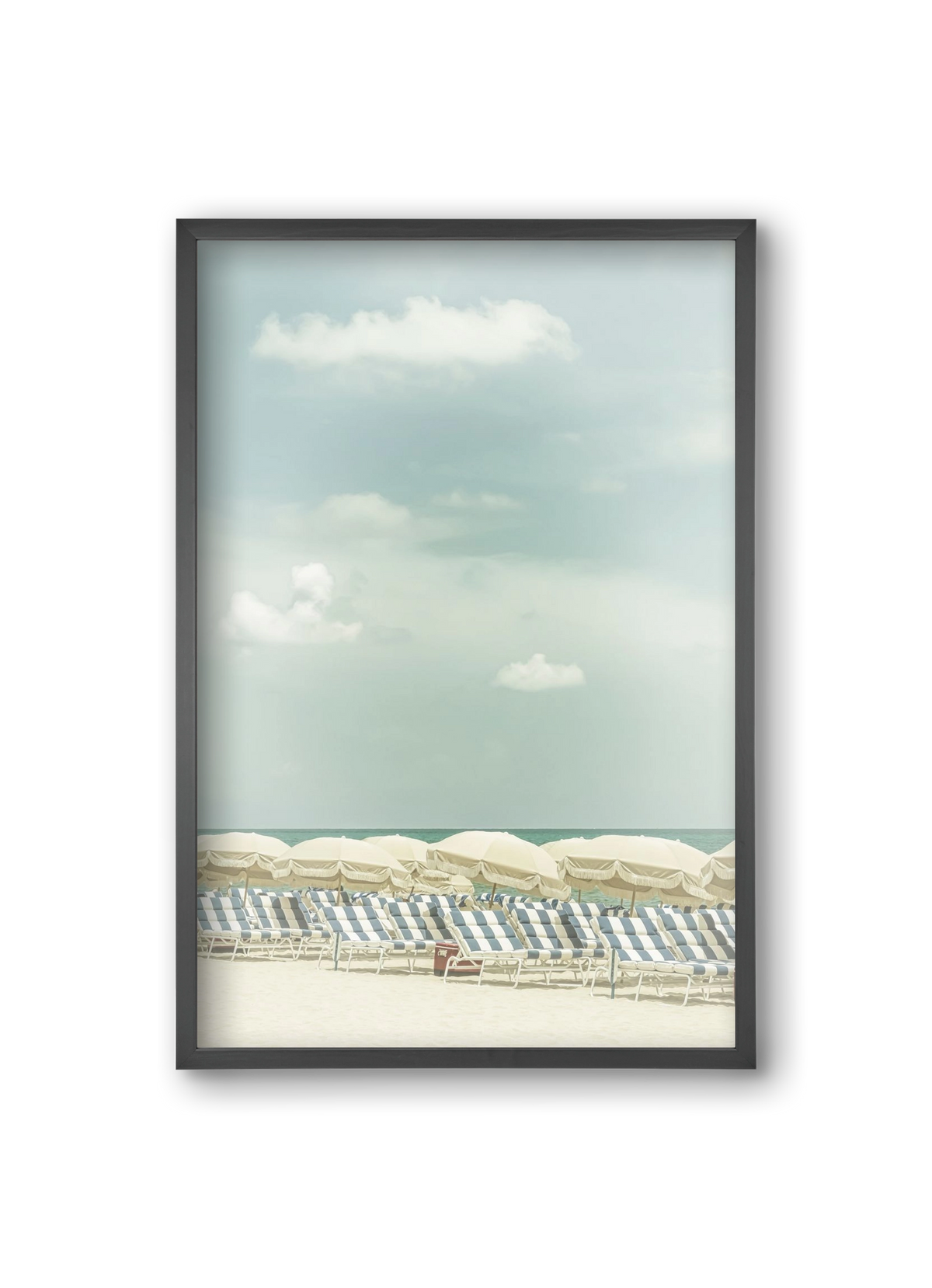 Vintage beach scene , 20x30 cm (20x30 cm), Fekete keret