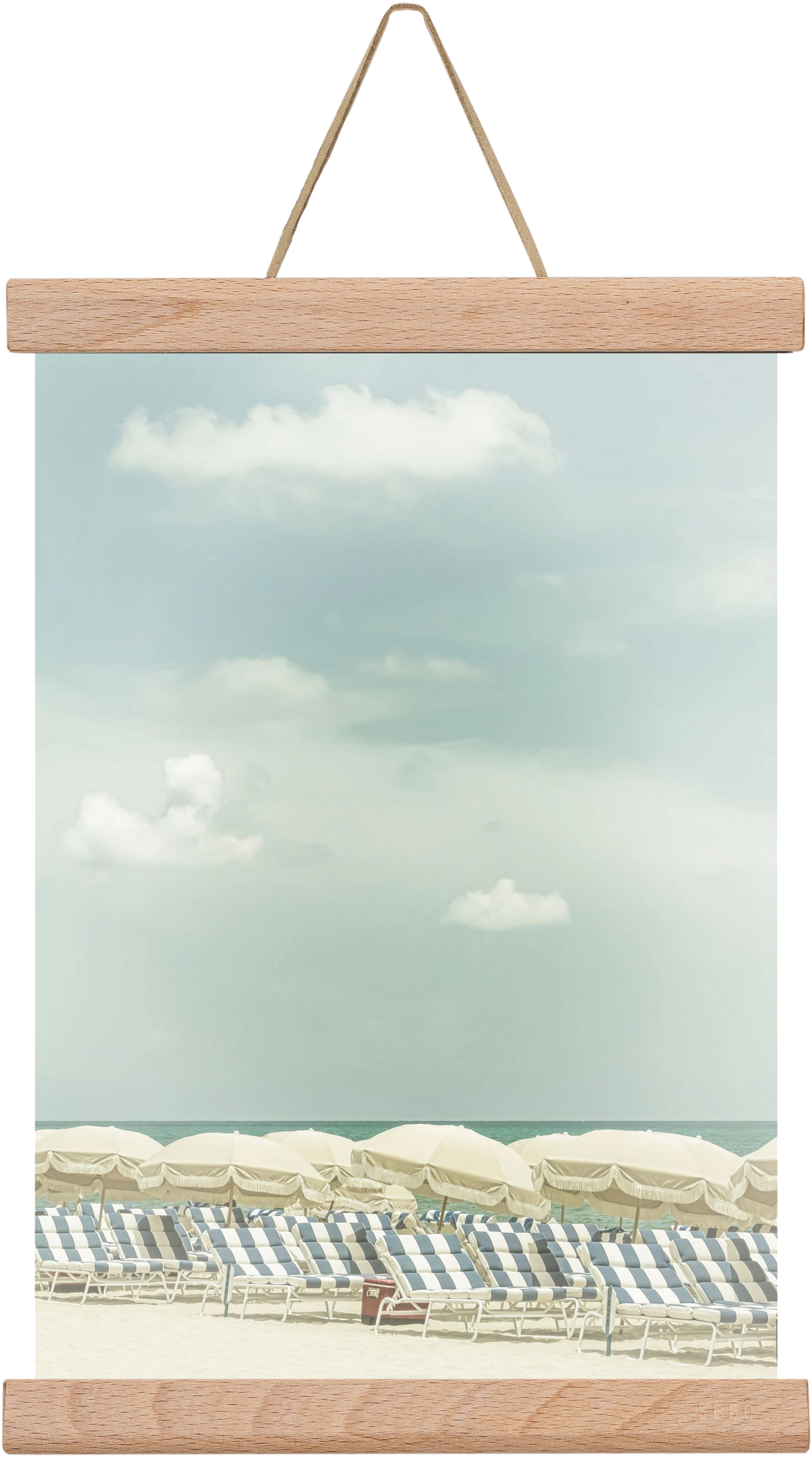 Vintage beach scene , 20x30 cm (20x30 cm), Tölgy akasztó