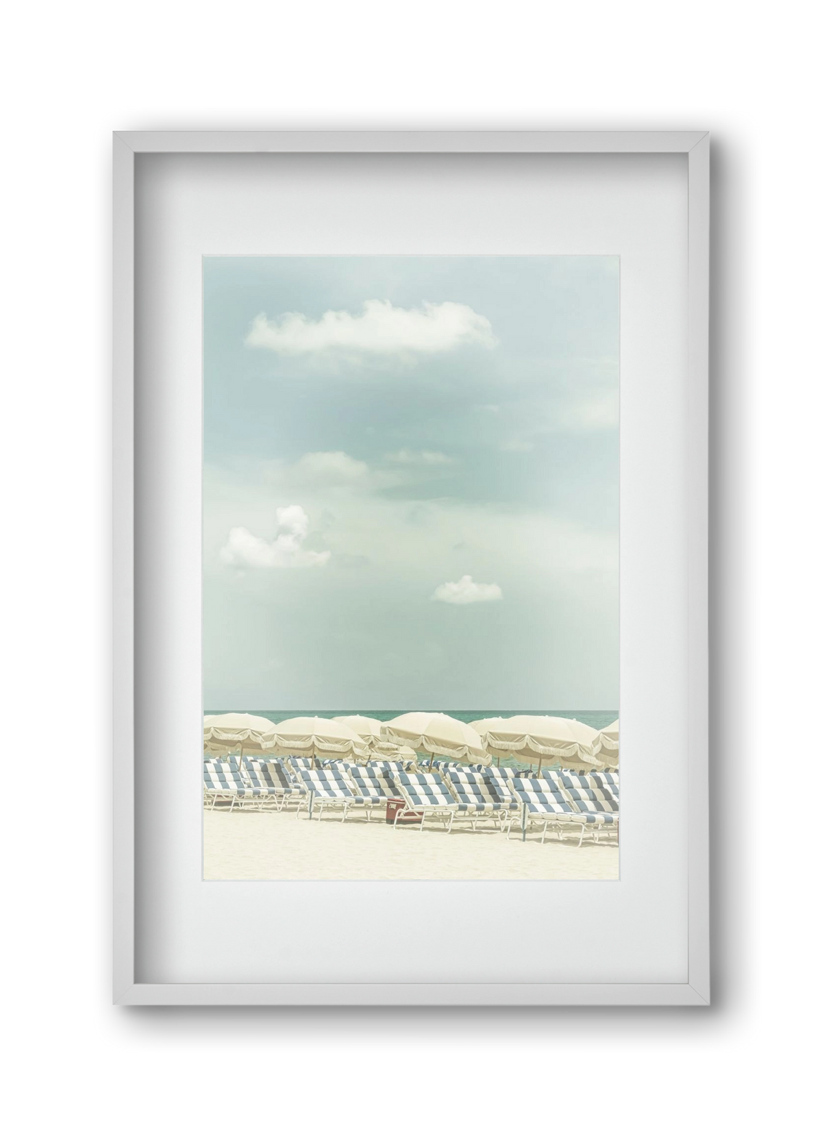 Vintage beach scene , 30x45 cm (20x30 cm), Fehér keret, paszpartuval
