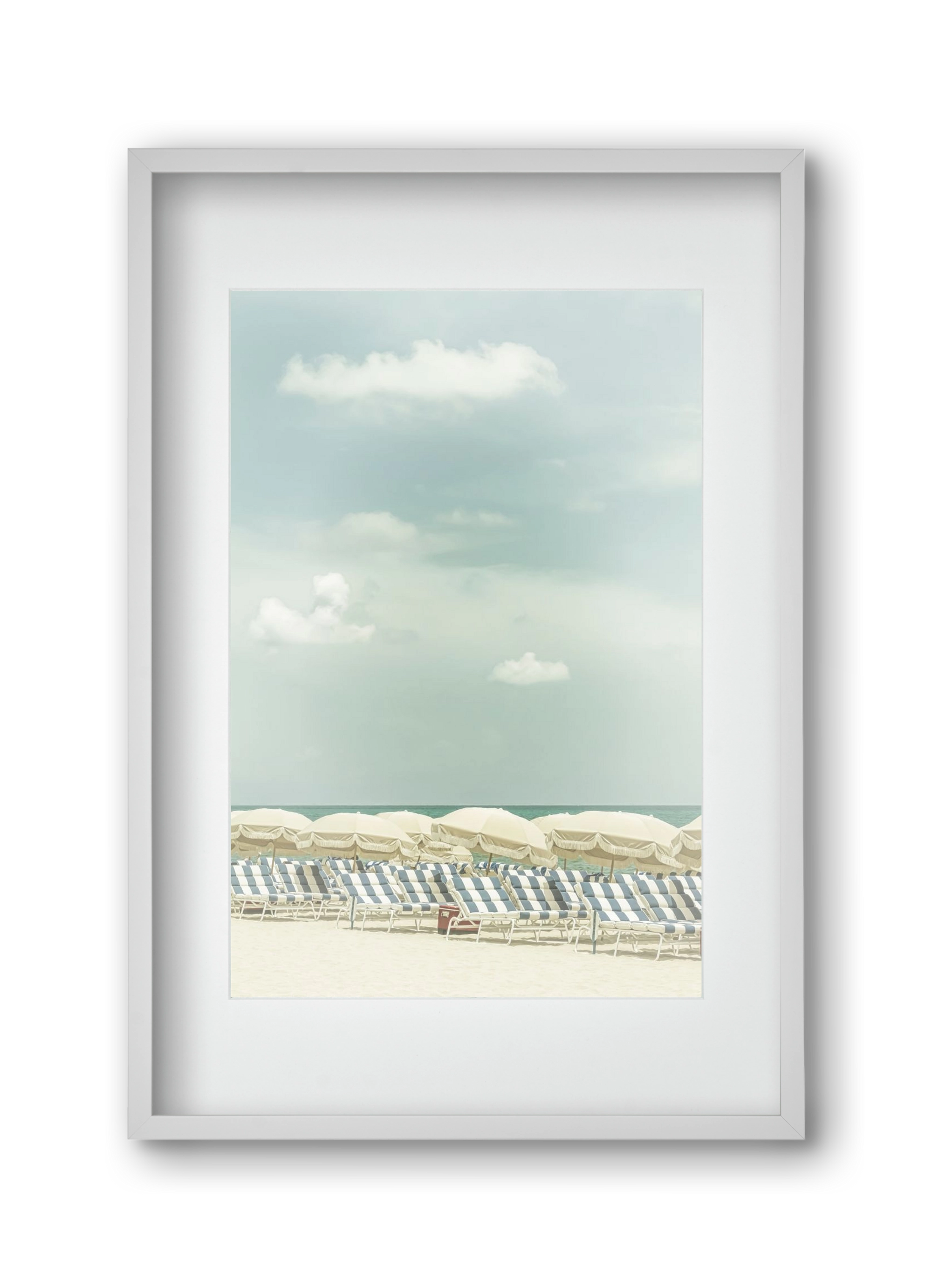 Vintage beach scene , 30x45 cm (20x30 cm), Fehér keret, paszpartuval