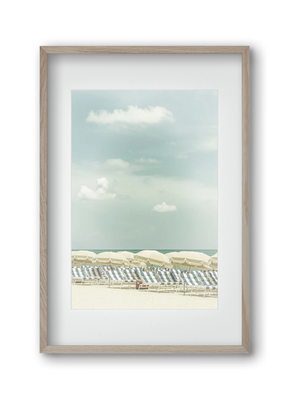 Vintage beach scene , 30x45 cm (20x30 cm), Tölgy keret, paszpartuval