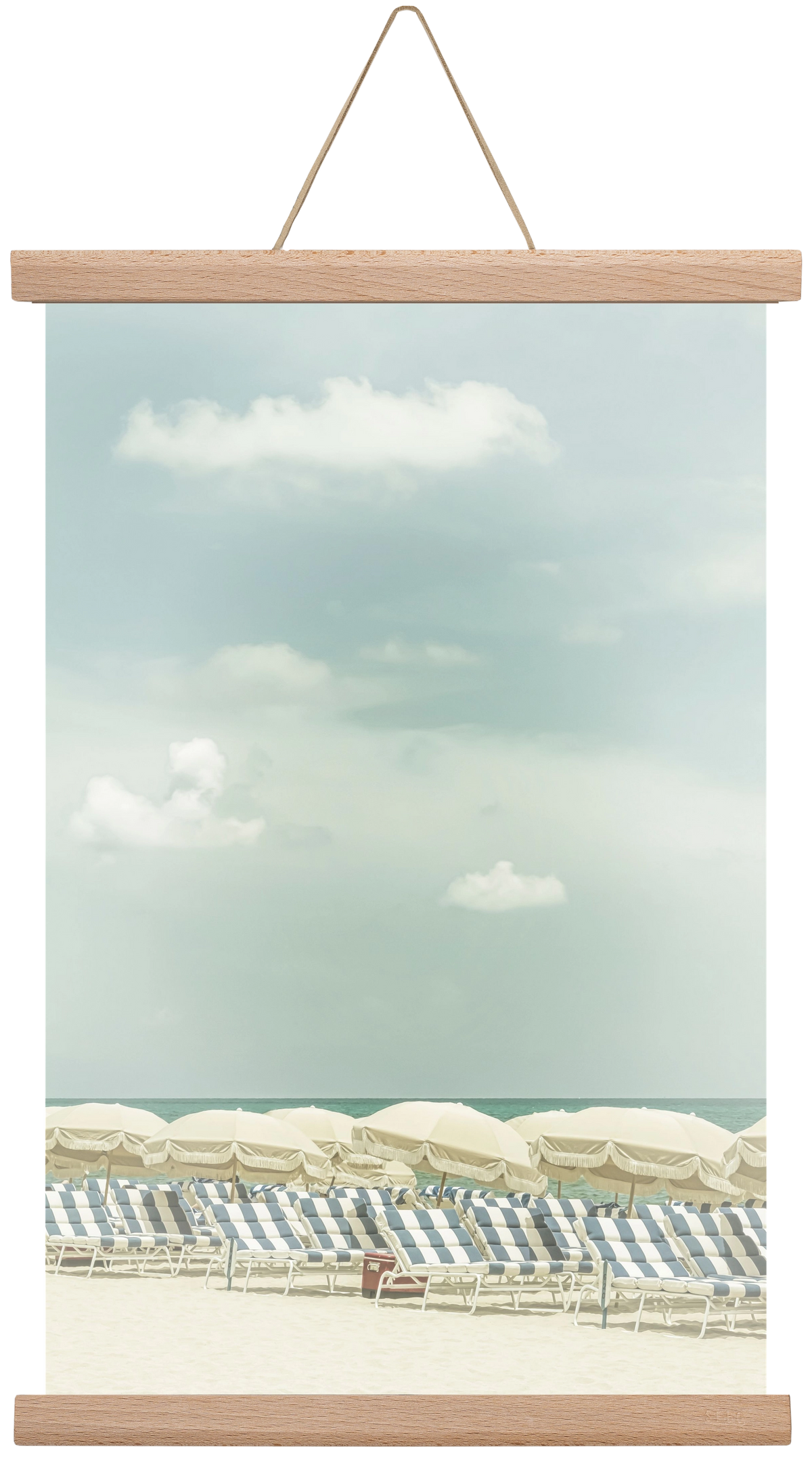 Vintage beach scene , 30x45 cm (30x45 cm), Tölgy akasztó