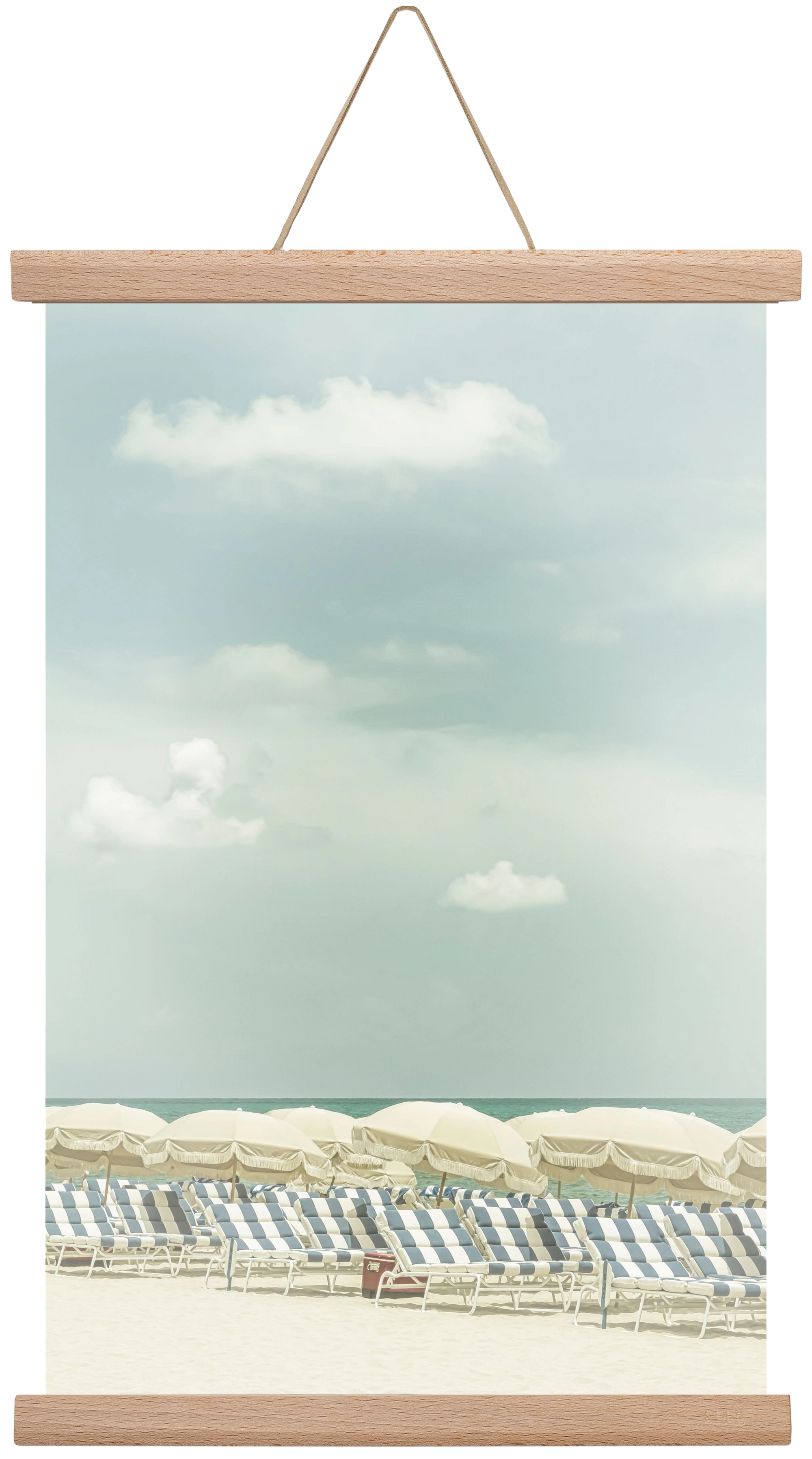 Vintage beach scene , 30x45 cm (30x45 cm), Tölgy akasztó