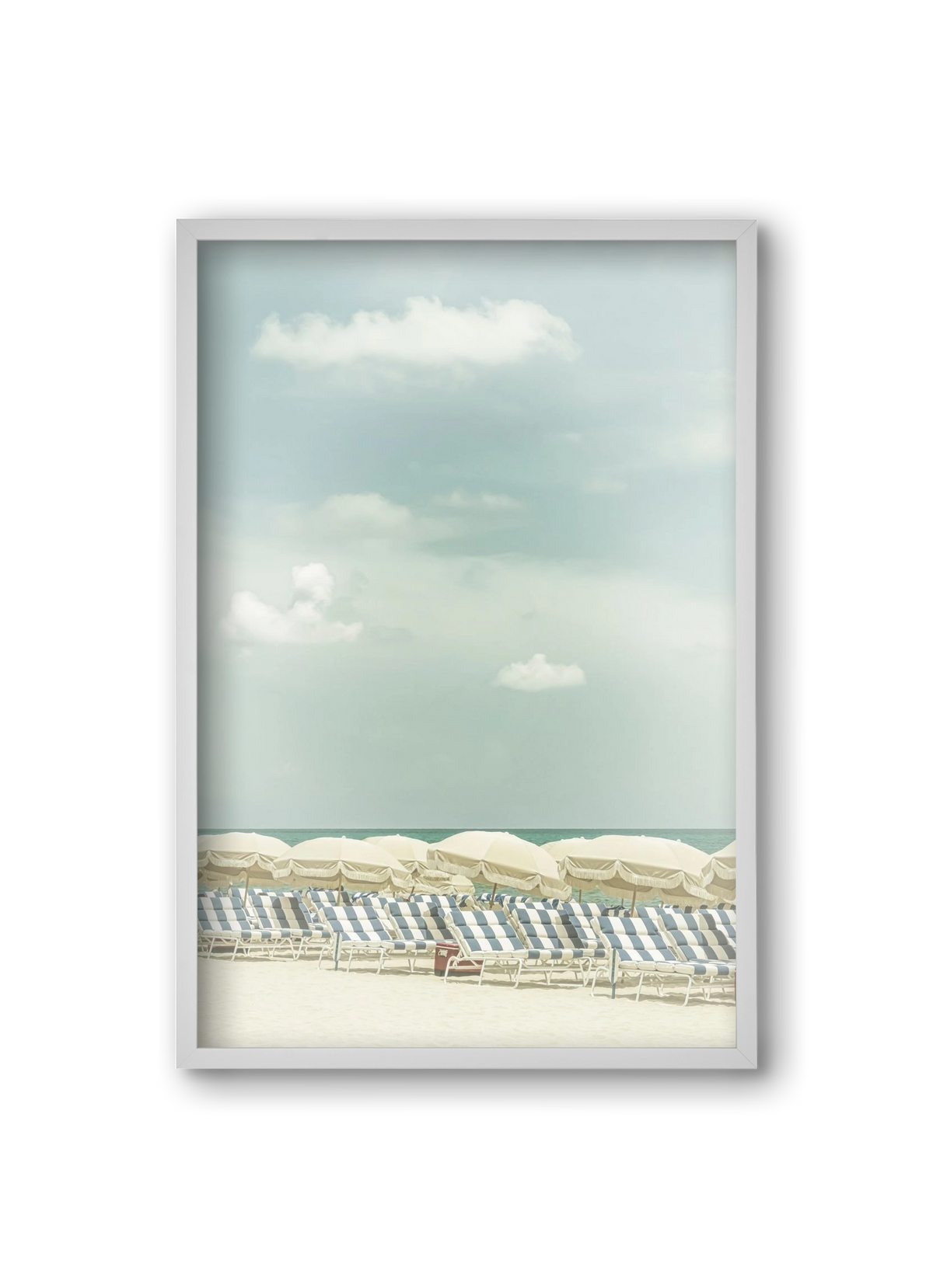 Vintage beach scene , 20x30 cm (20x30 cm), Fehér keret