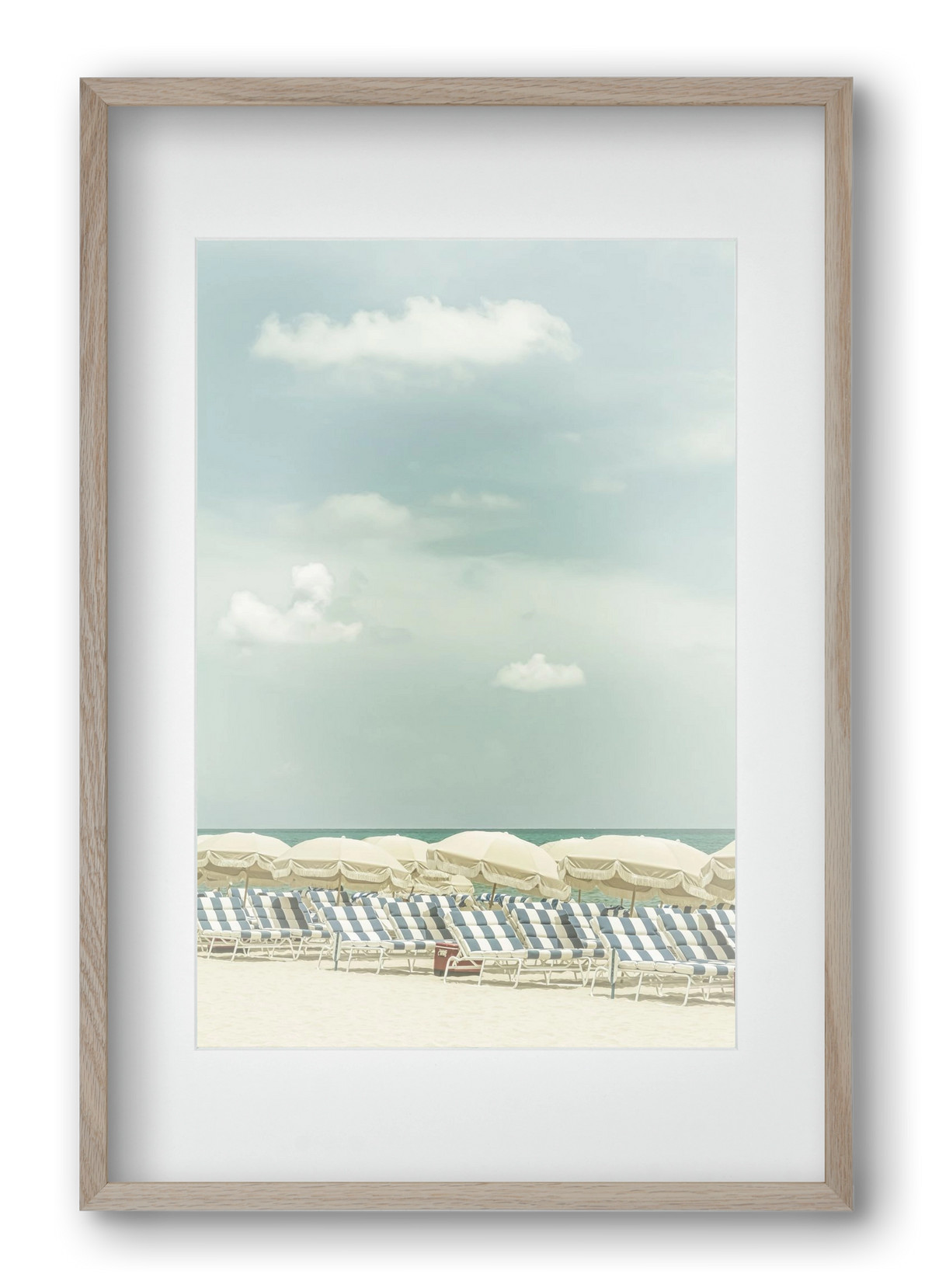 Vintage beach scene , 40x60 cm (30x45 cm), Tölgy keret, paszpartuval