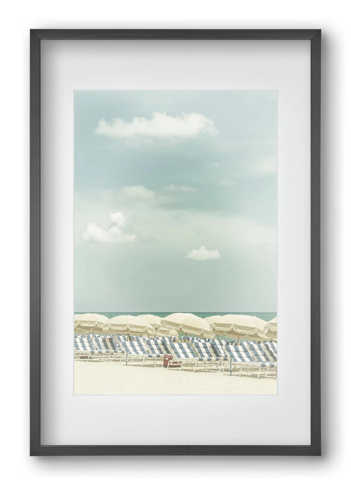 Vintage beach scene , 40x60 cm (30x45 cm), Fekete keret, paszpartuval