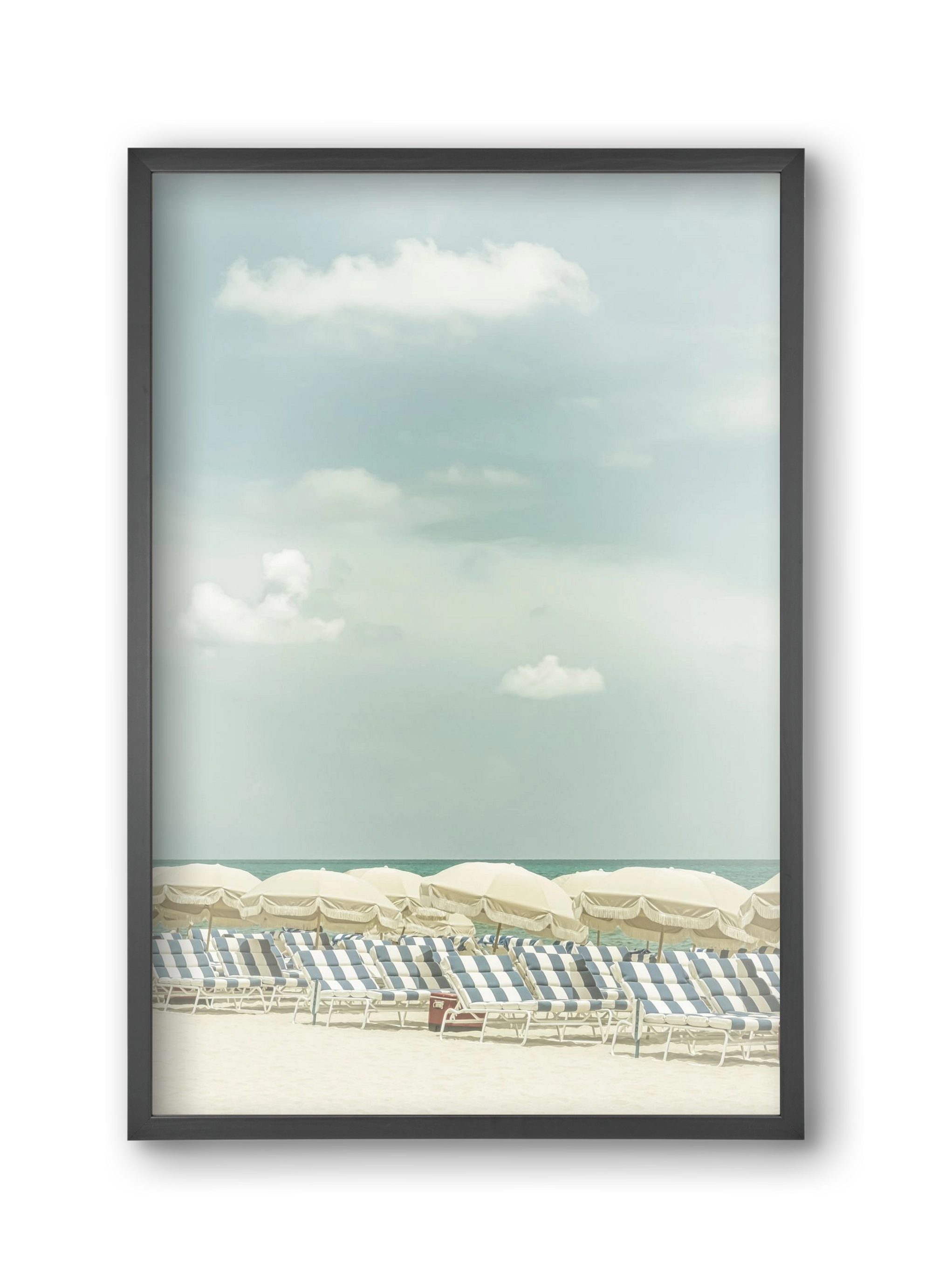 Vintage beach scene , 30x45 cm (30x45 cm), Fekete keret