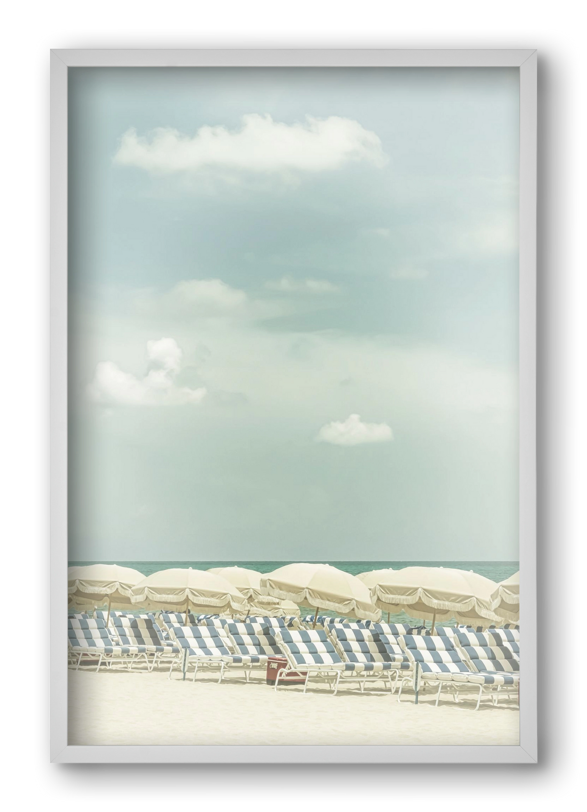 Vintage beach scene , 40x60 cm (40x60 cm), Fehér keret