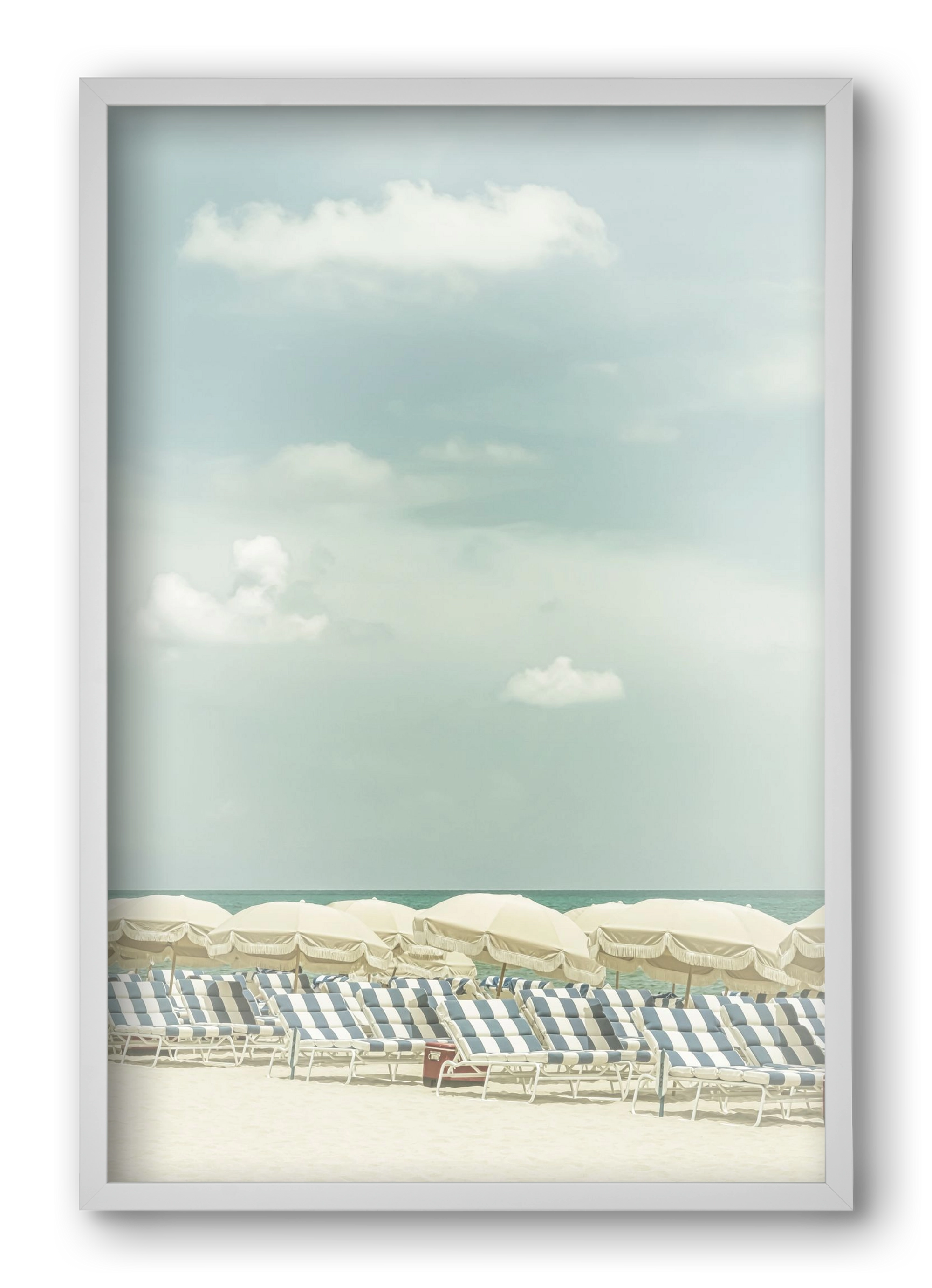 Vintage beach scene , 40x60 cm (40x60 cm), Fehér keret