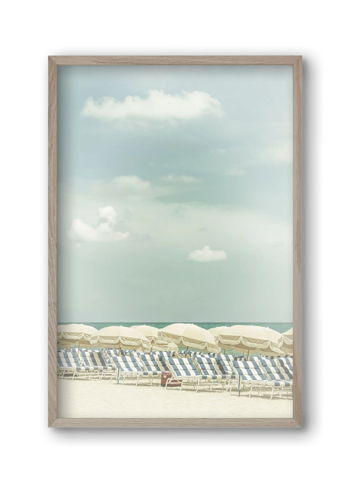 Vintage beach scene , 30x45 cm (30x45 cm), Tölgy keret