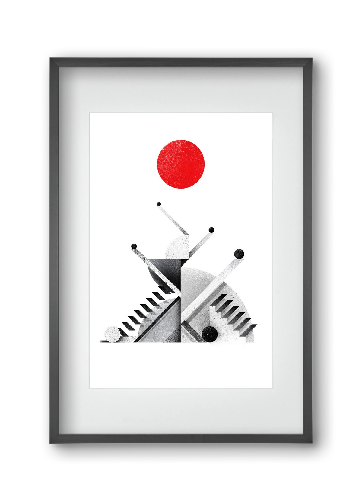 Marble tower, 30x45 cm (20x30 cm), Fekete keret, paszpartuval