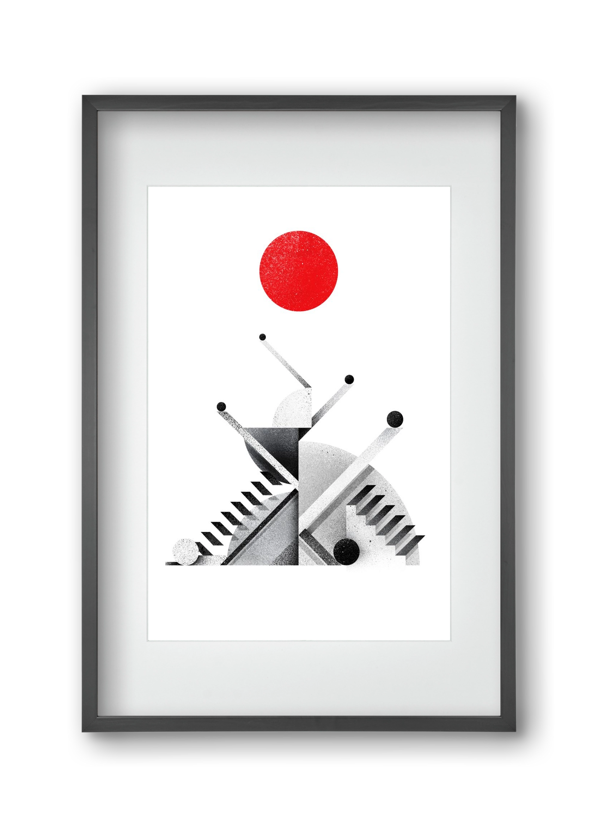 Marble tower, 30x45 cm (20x30 cm), Fekete keret, paszpartuval