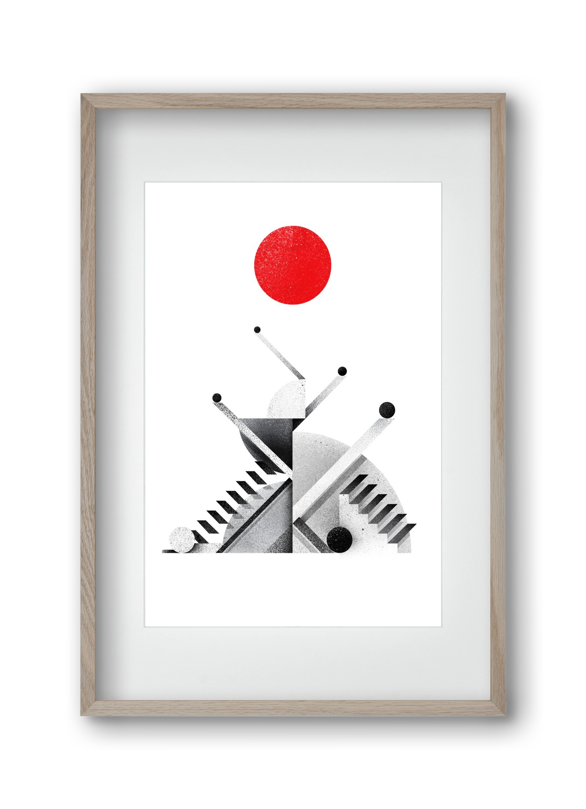 Marble tower, 30x45 cm (20x30 cm), Tölgy keret, paszpartuval