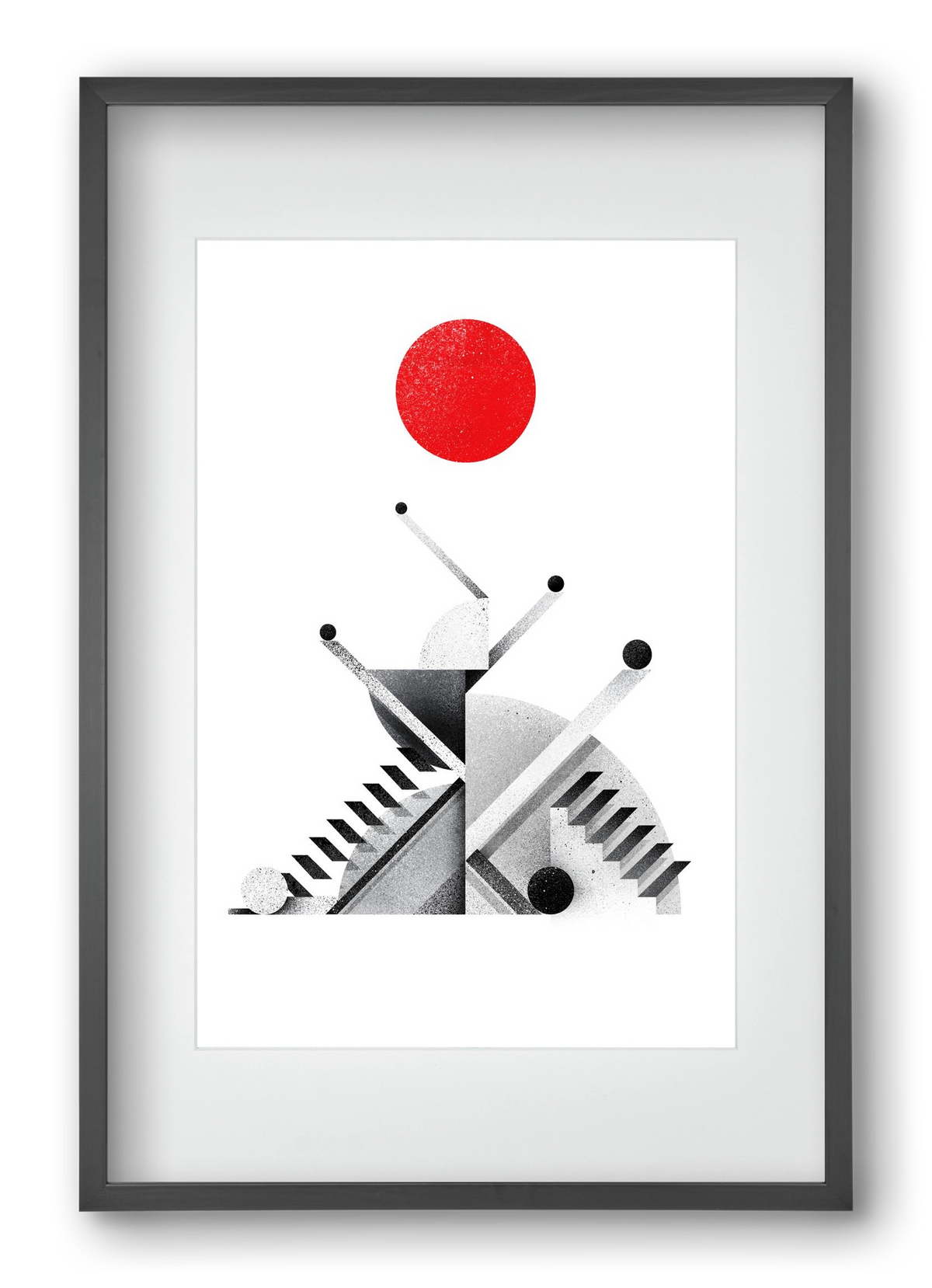 Marble tower, 40x60 cm (30x45 cm), Fekete keret, paszpartuval