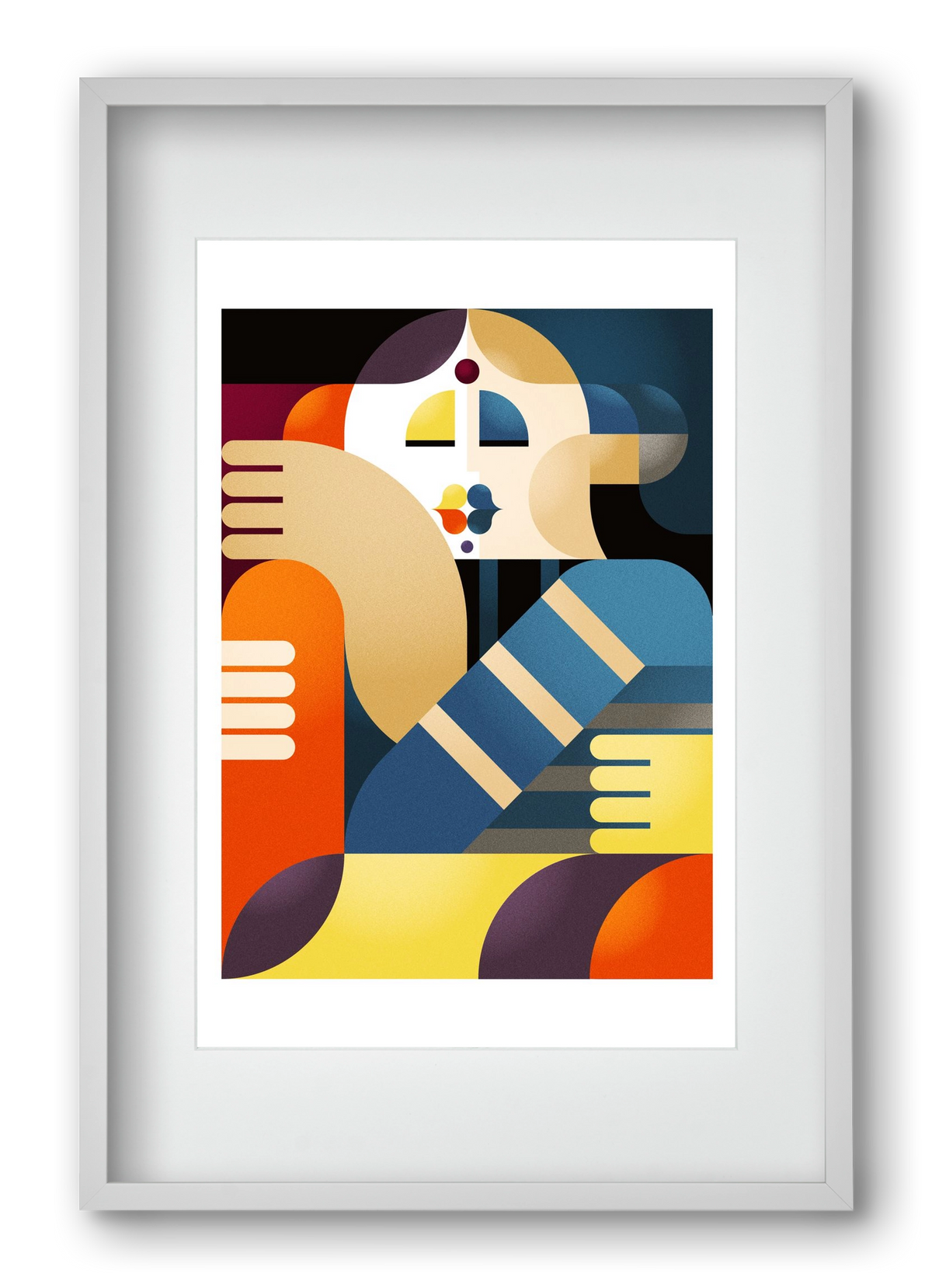 Indian, 40x60 cm (30x45 cm), Fehér keret, paszpartuval