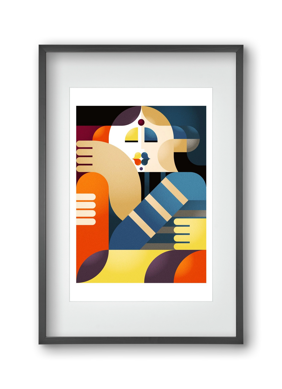 Indian, 30x45 cm (20x30 cm), Fekete keret, paszpartuval