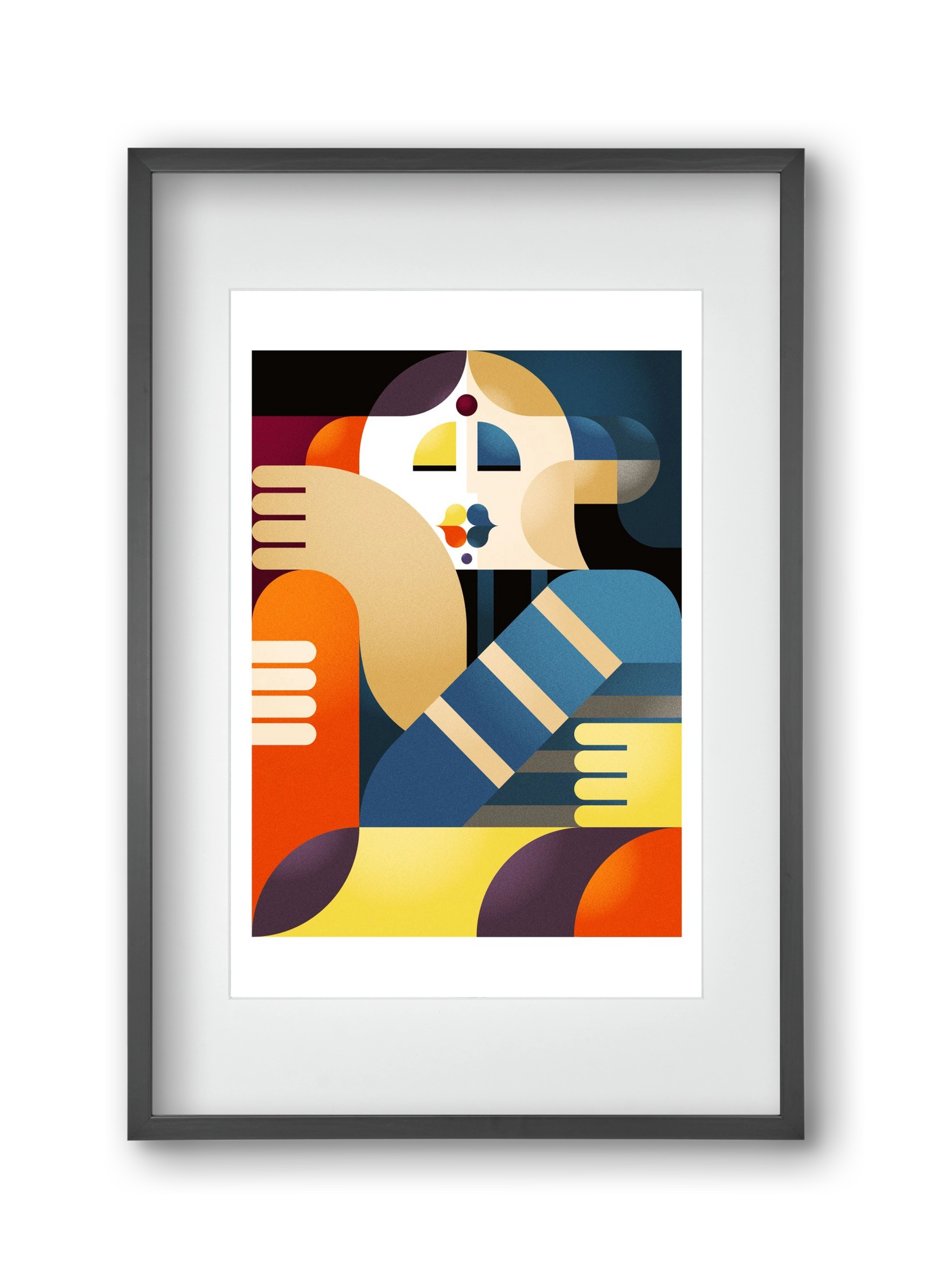 Indian, 30x45 cm (20x30 cm), Fekete keret, paszpartuval