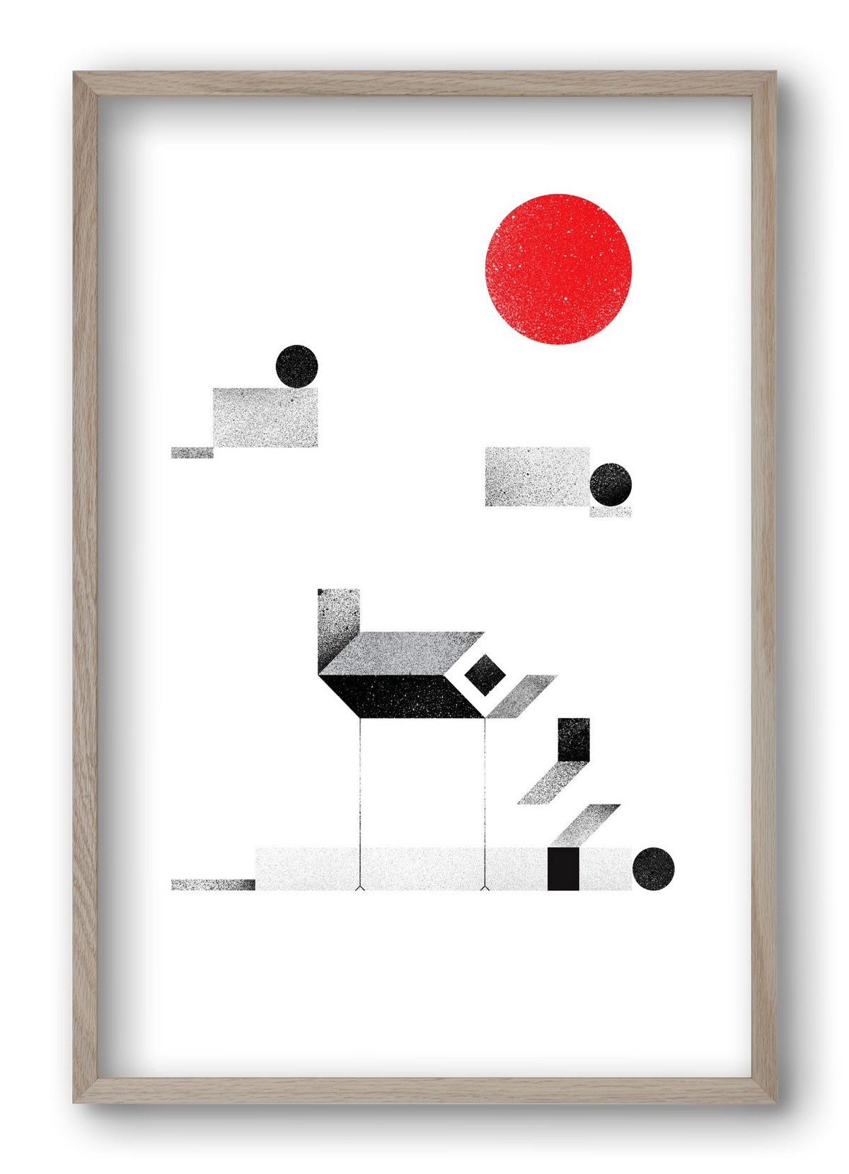 La cabane, 40x60 cm (40x60 cm), Tölgy keret