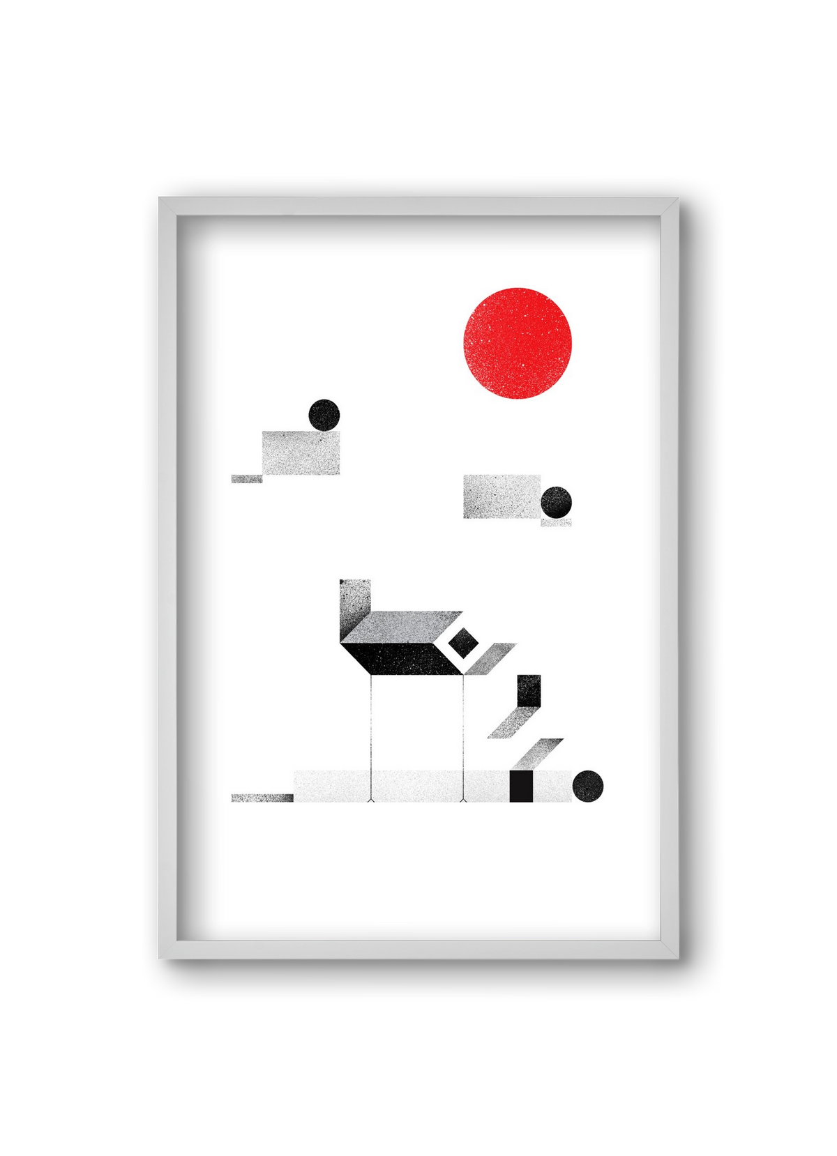 La cabane, 20x30 cm (20x30 cm), Fehér keret