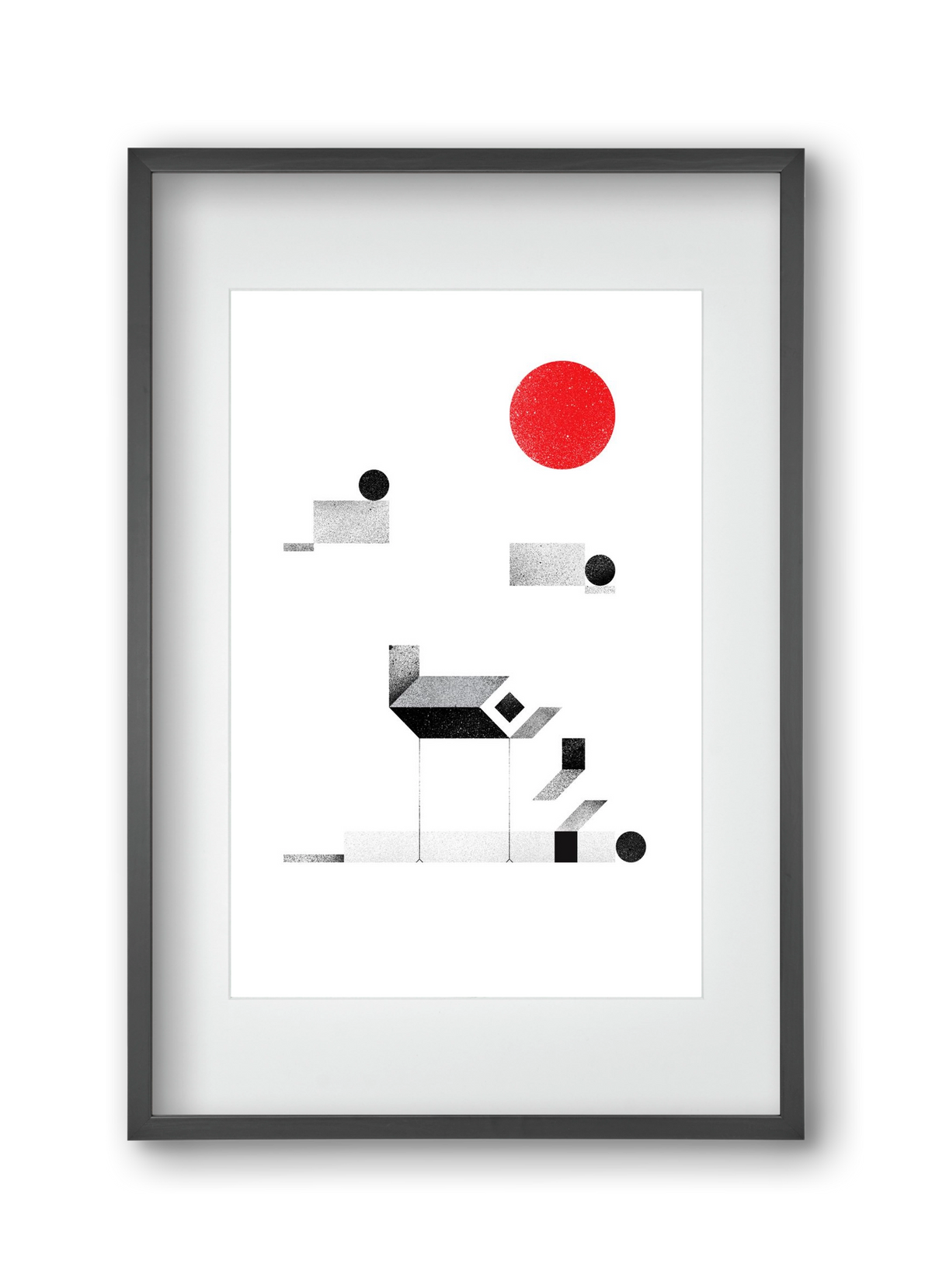 La cabane, 30x45 cm (20x30 cm), Fekete keret, paszpartuval