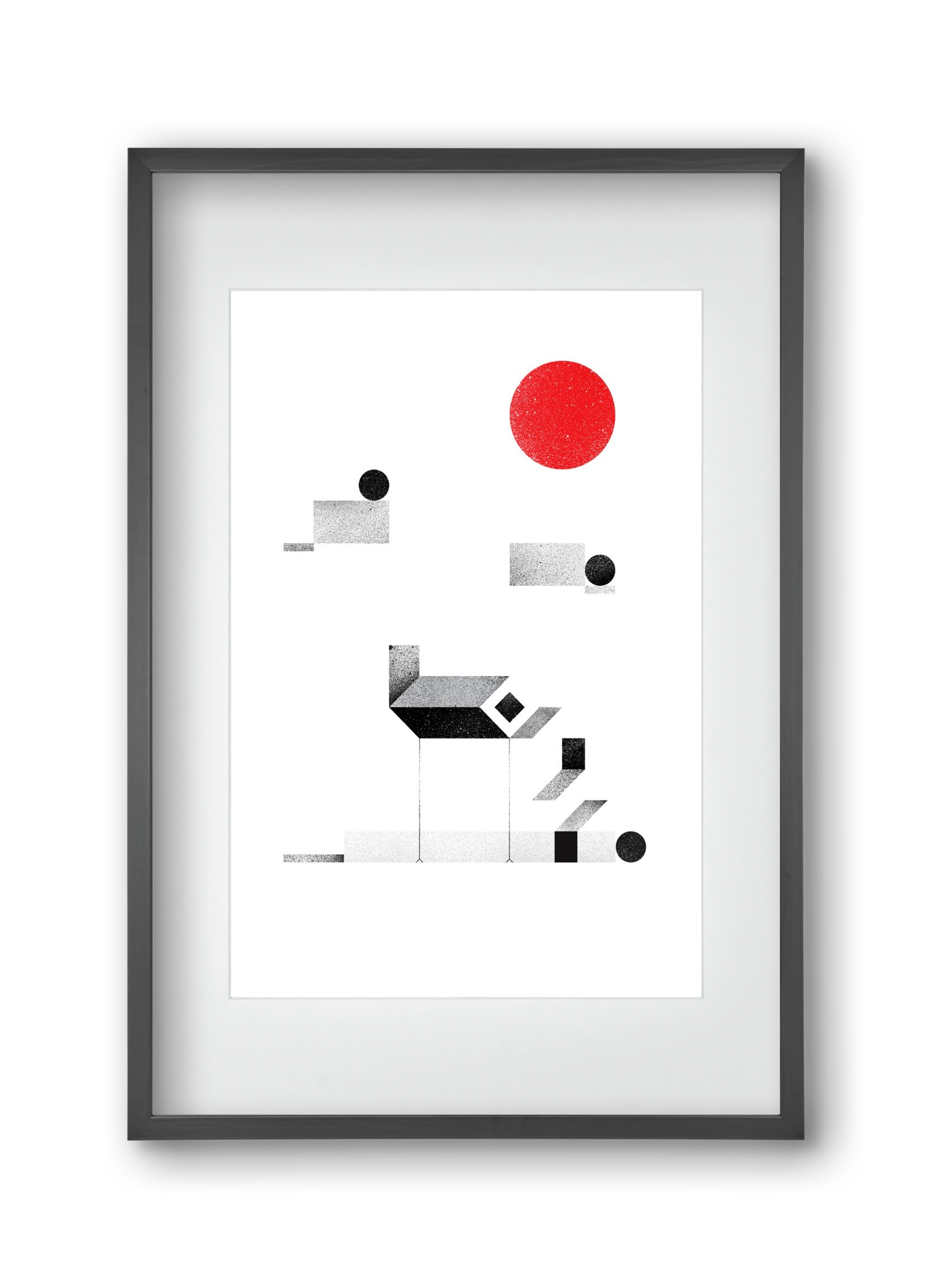 La cabane, 30x45 cm (20x30 cm), Fekete keret, paszpartuval