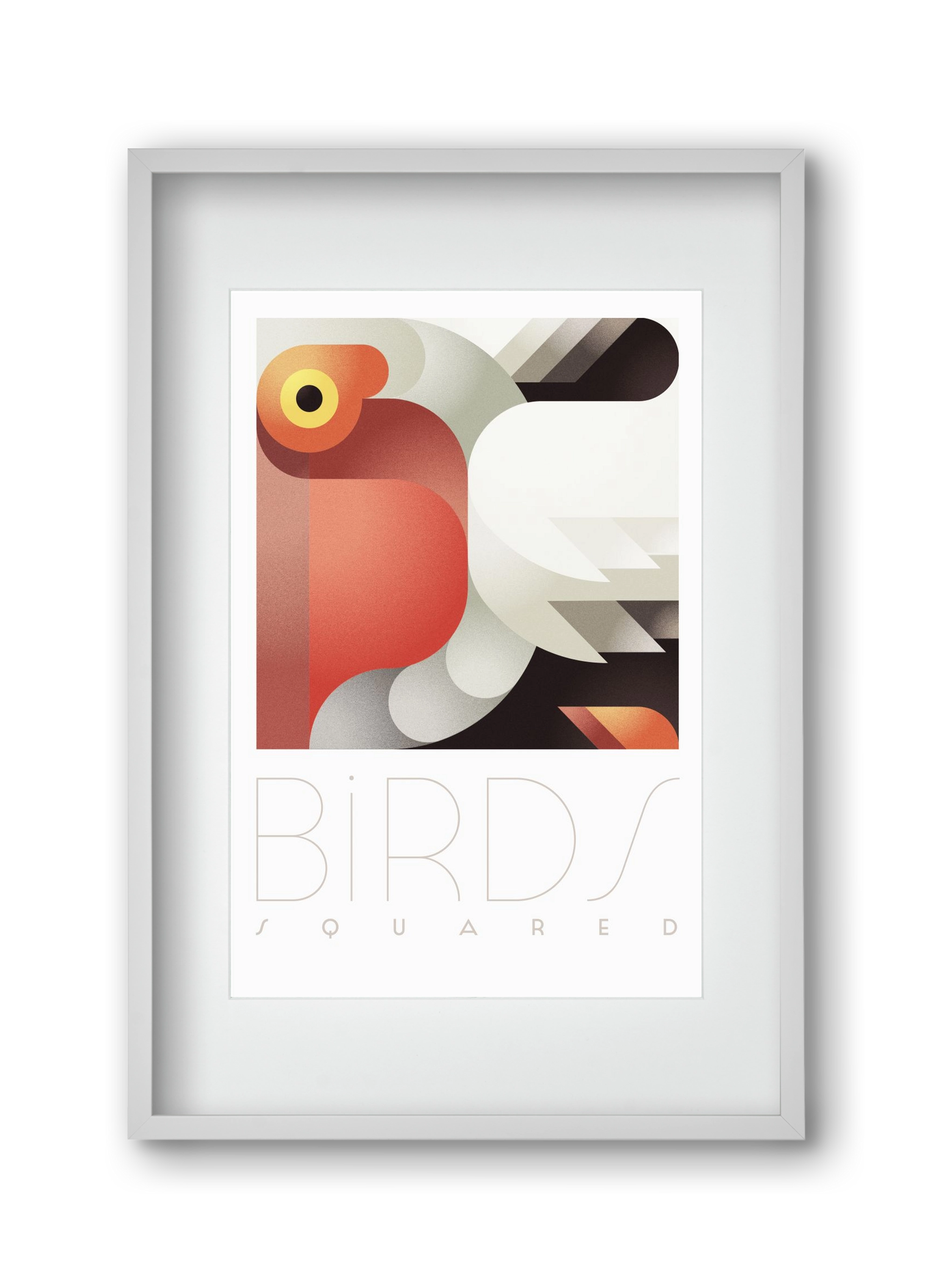 Pelican, 30x45 cm (20x30 cm), Fehér keret, paszpartuval