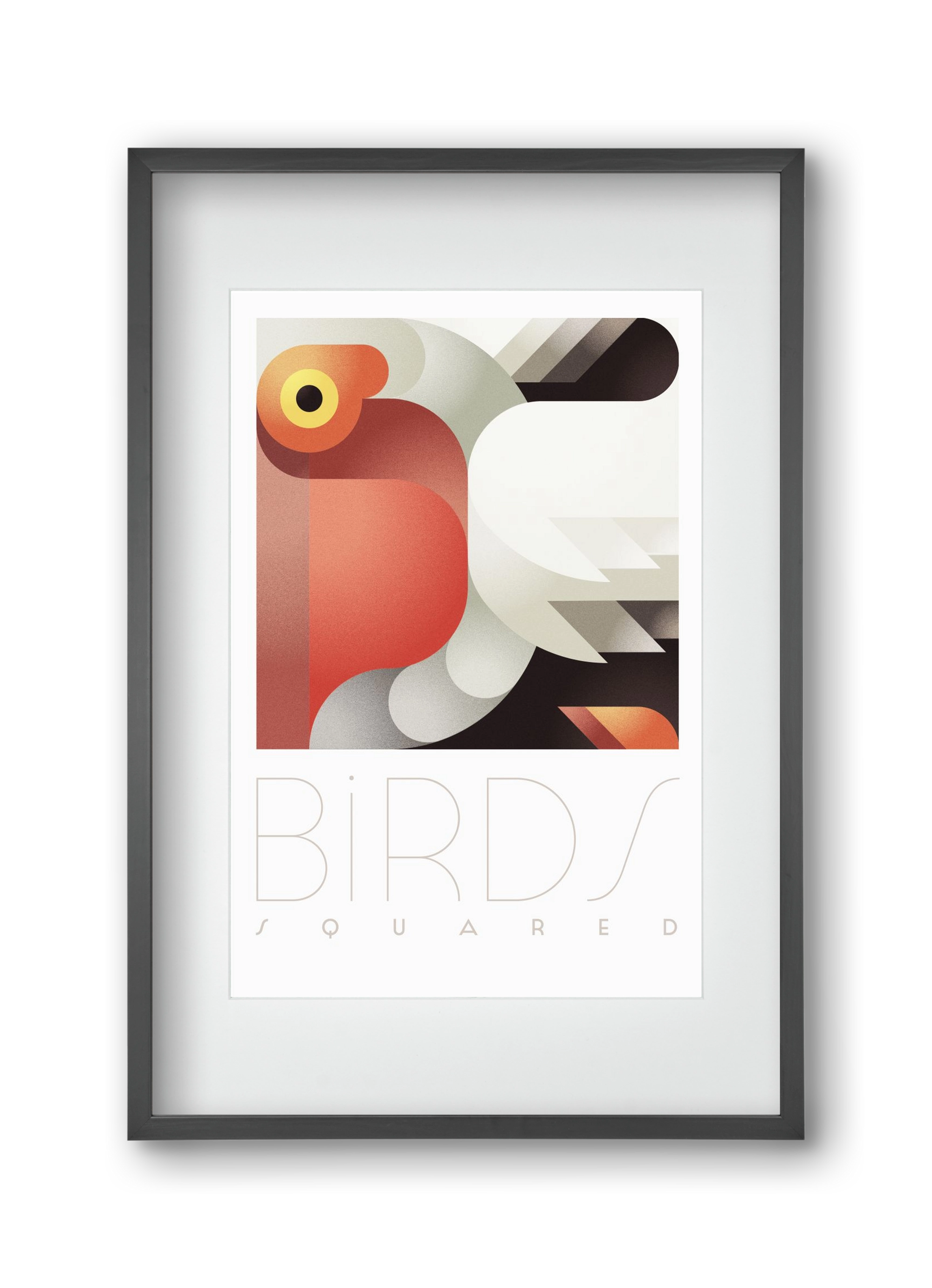 Pelican, 30x45 cm (20x30 cm), Fekete keret, paszpartuval