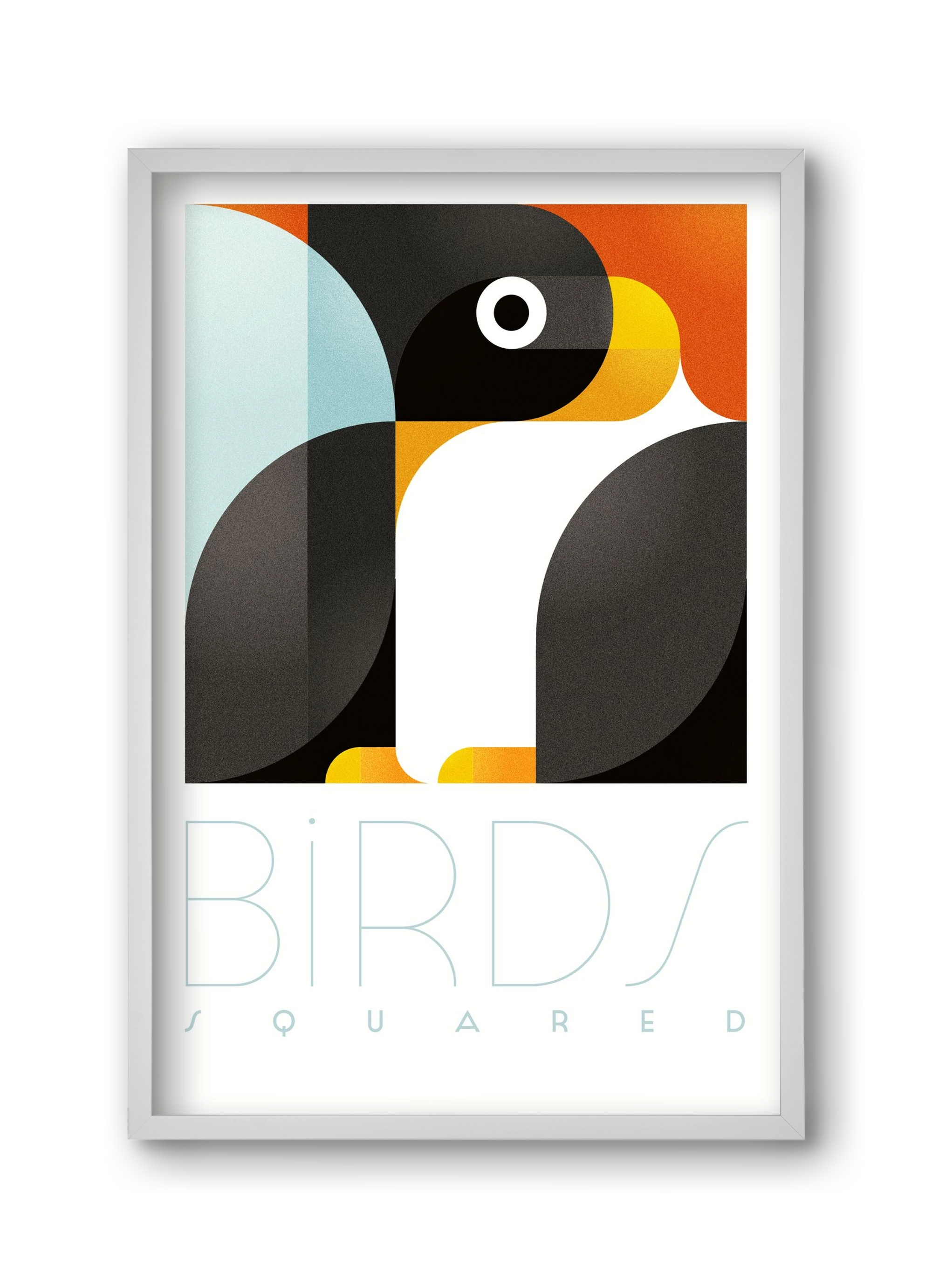 Pingouin, 30x45 cm (30x45 cm), Fehér keret