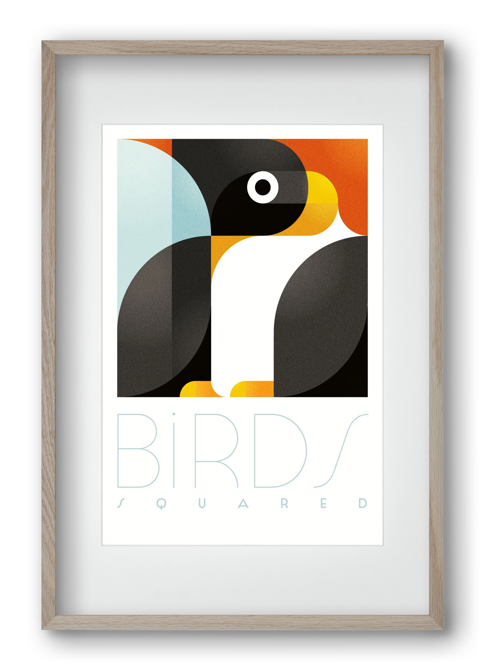 Pingouin, 40x60 cm (30x45 cm), Tölgy keret, paszpartuval