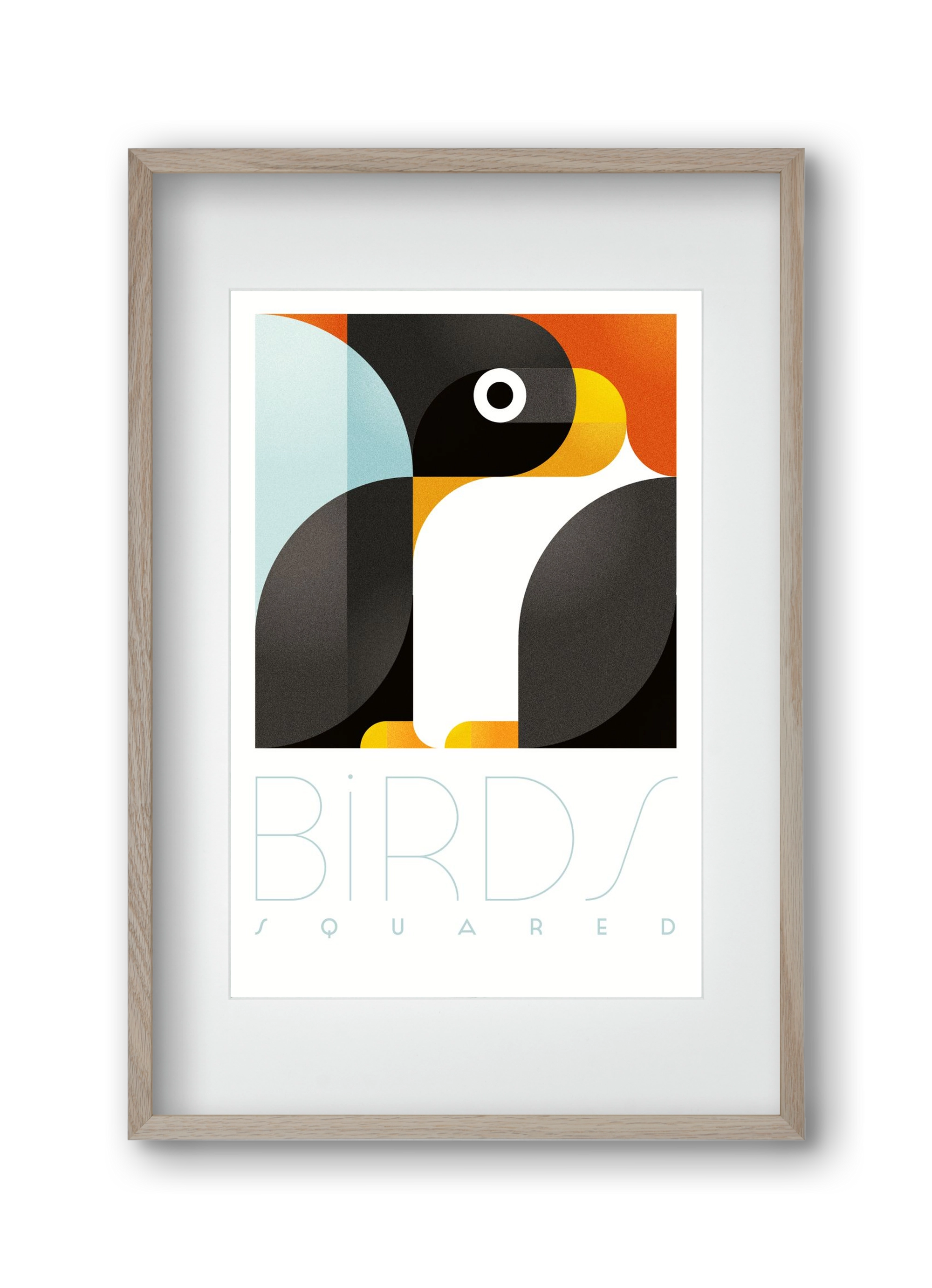 Pingouin, 30x45 cm (20x30 cm), Tölgy keret, paszpartuval