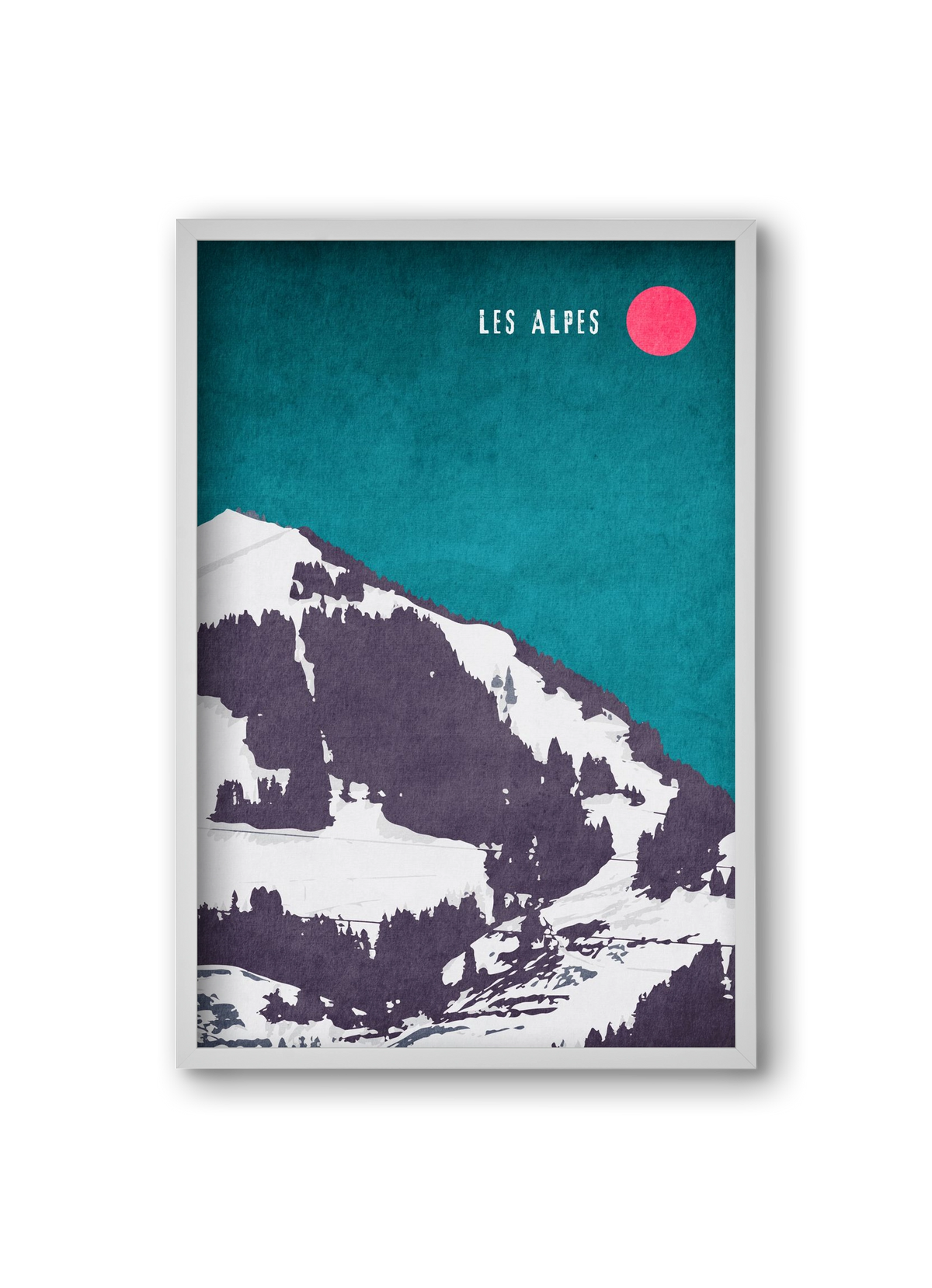 Les Alpes, 20x30 cm (20x30 cm), Fehér keret