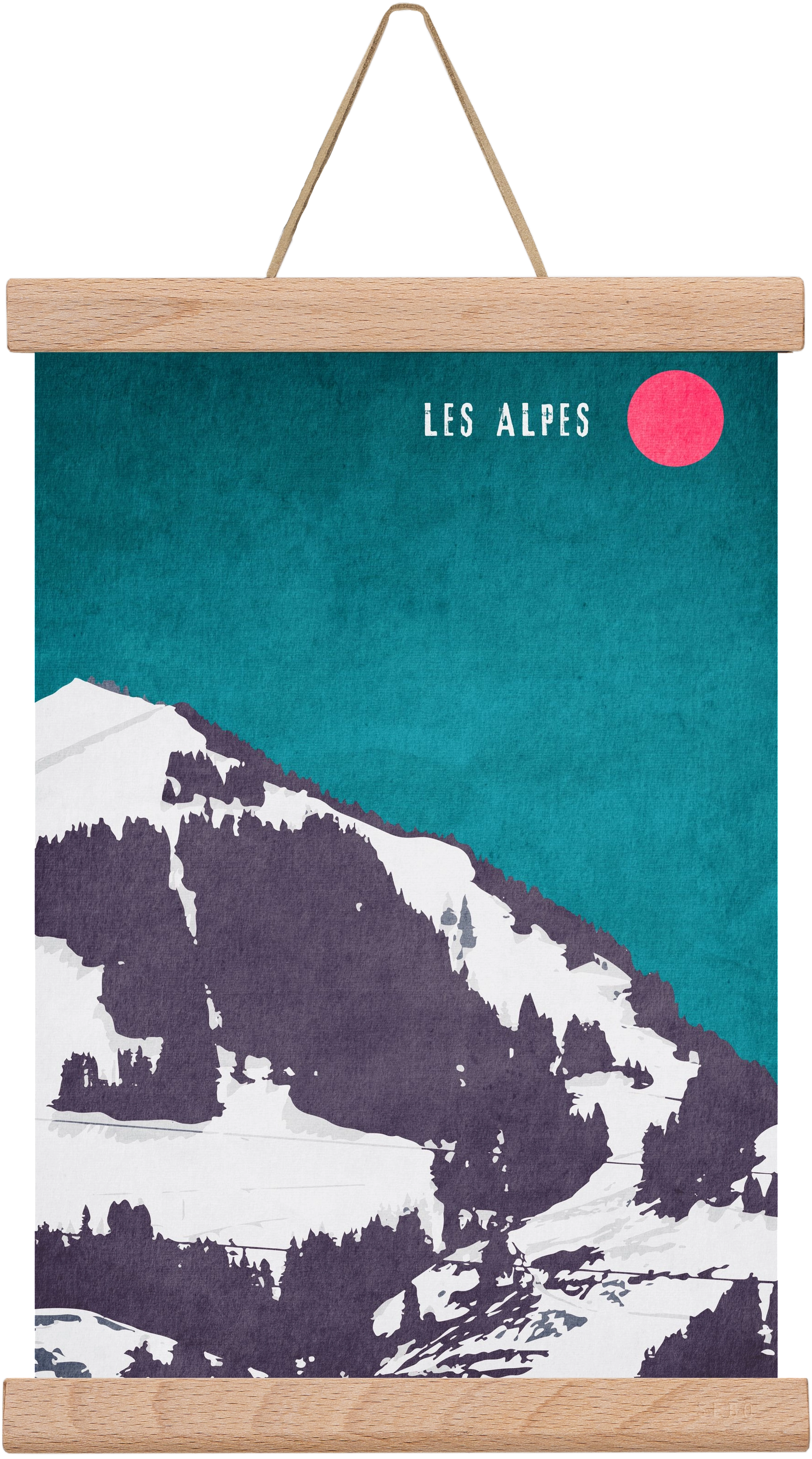 Les Alpes, 20x30 cm (20x30 cm), Tölgy akasztó