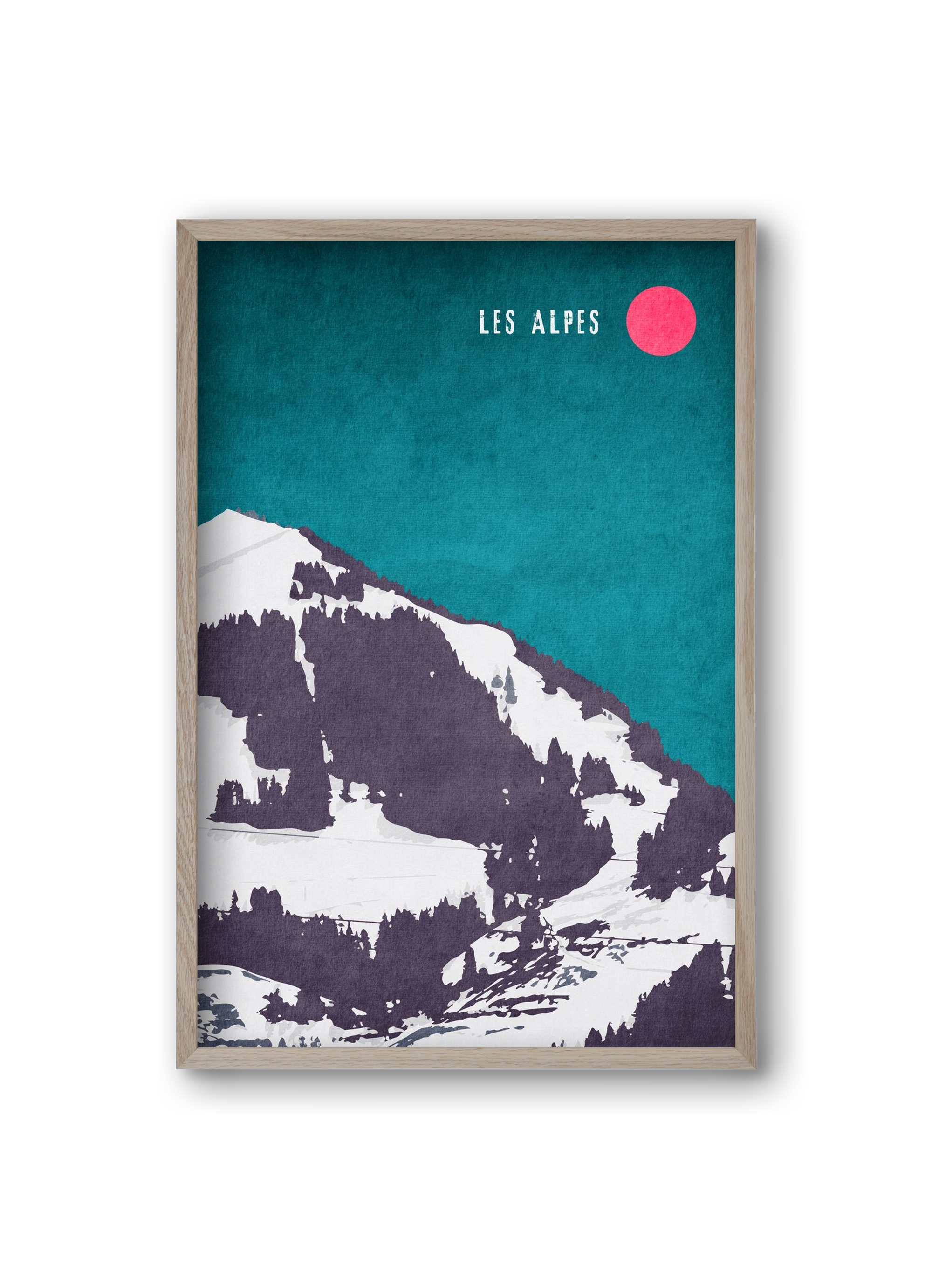 Les Alpes, 20x30 cm (20x30 cm), Tölgy keret