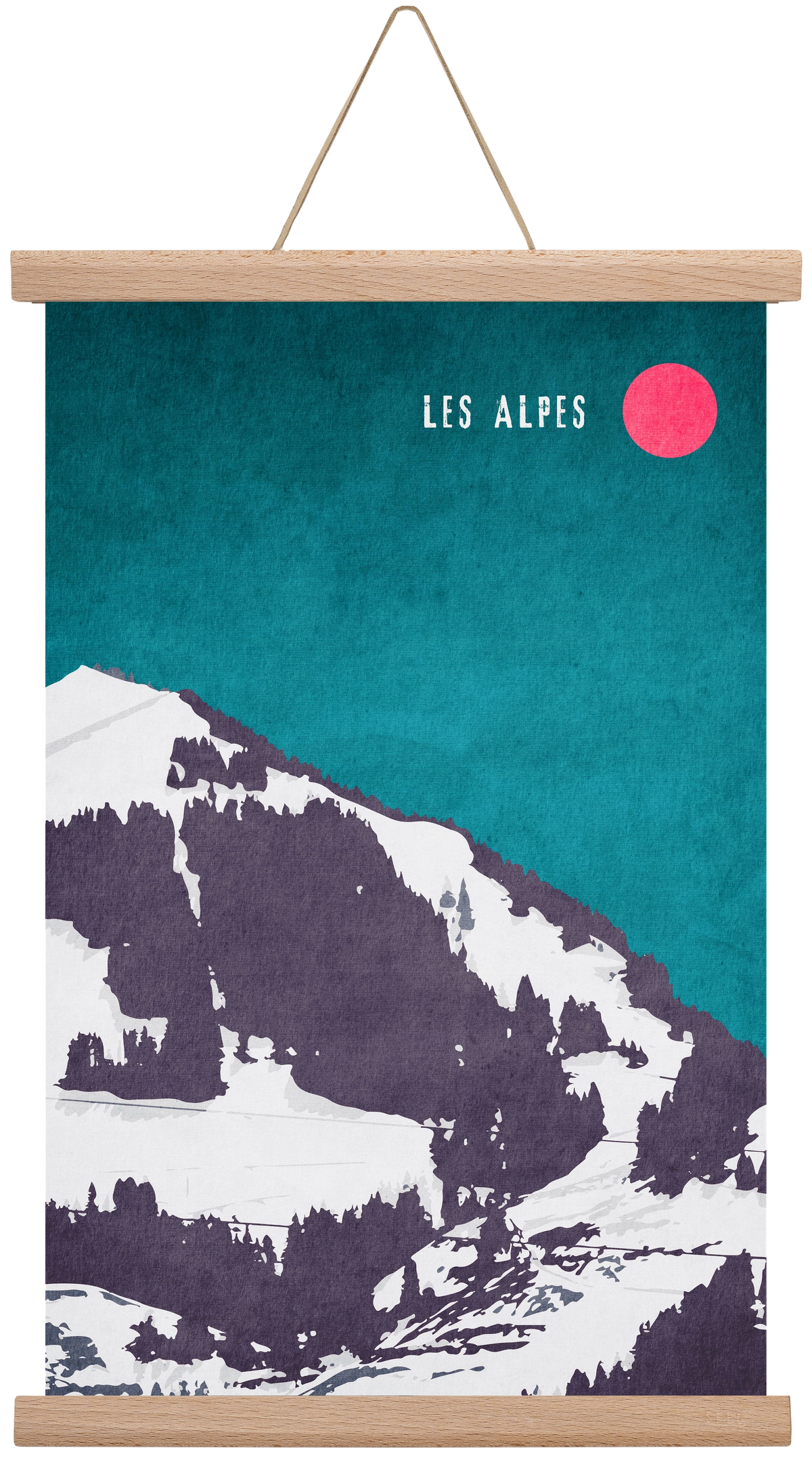 Les Alpes, 30x45 cm (30x45 cm), Tölgy akasztó