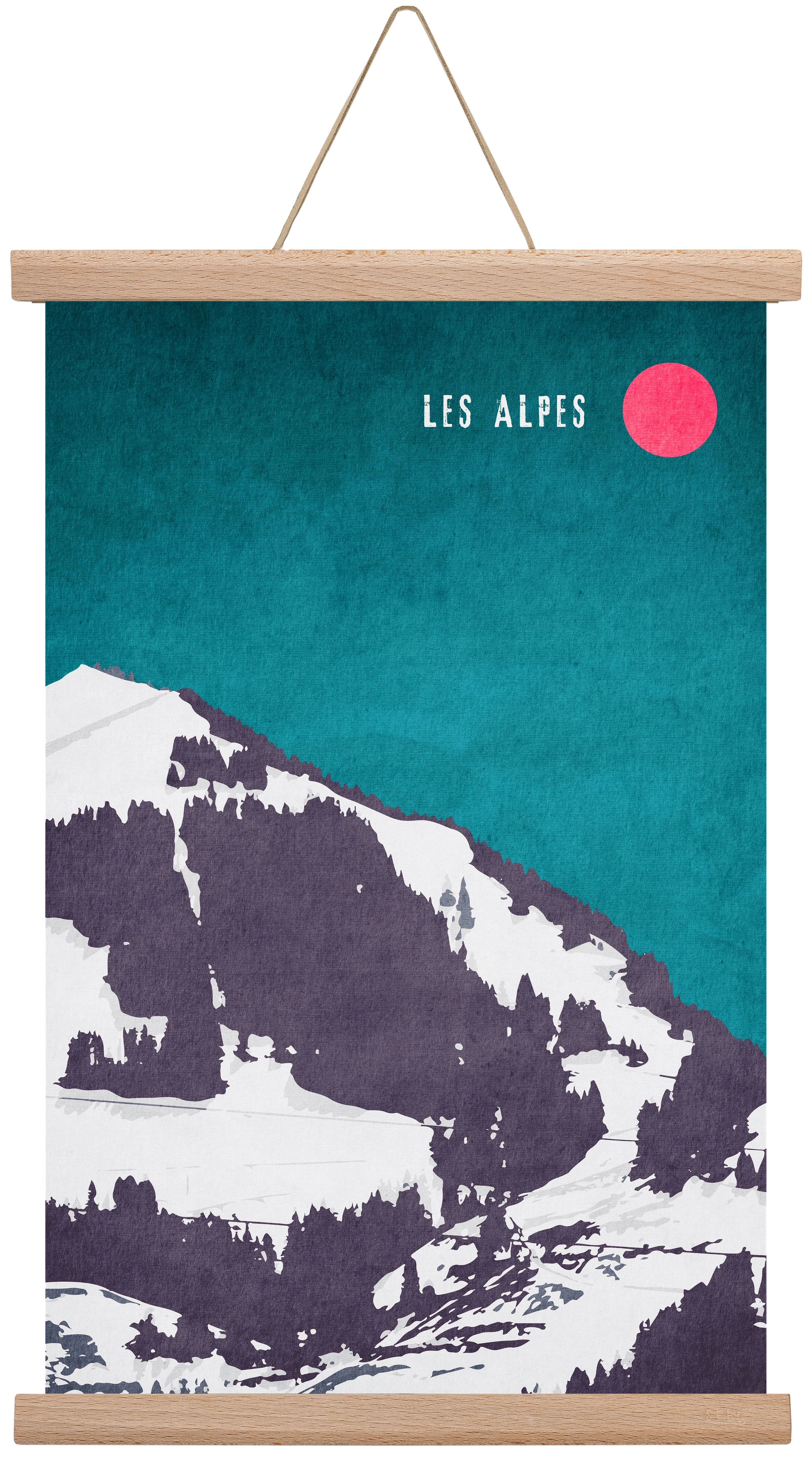 Les Alpes, 30x45 cm (30x45 cm), Tölgy akasztó