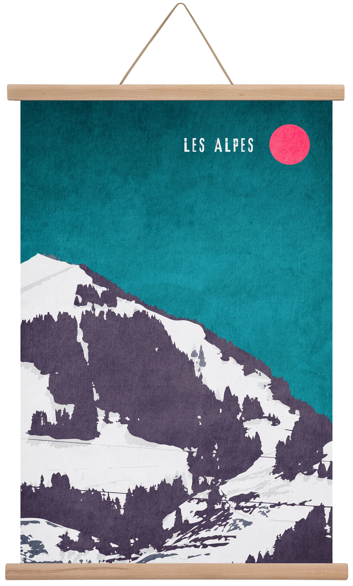 Les Alpes, 40x60 cm (40x60 cm), Tölgy akasztó