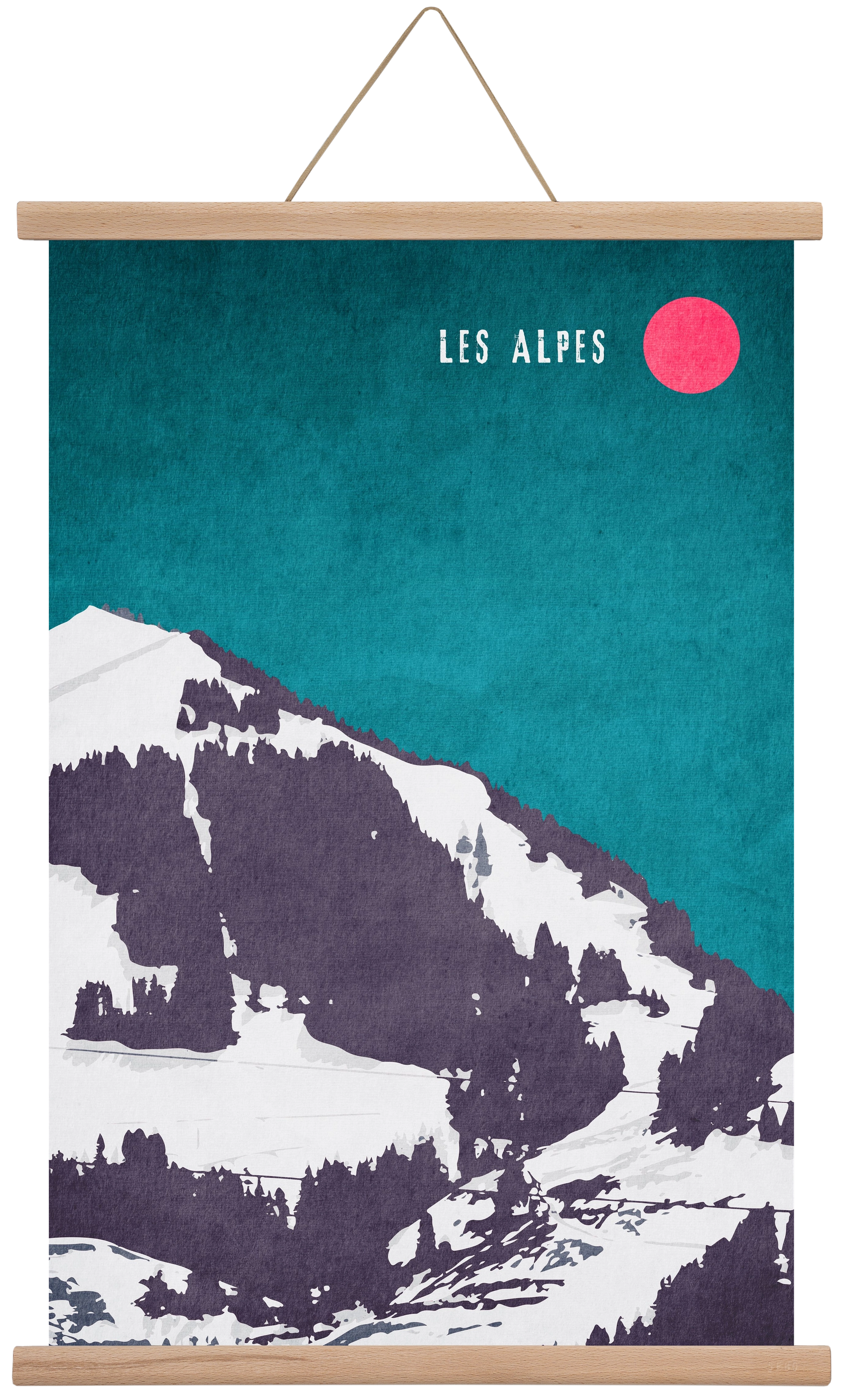 Les Alpes, 40x60 cm (40x60 cm), Tölgy akasztó