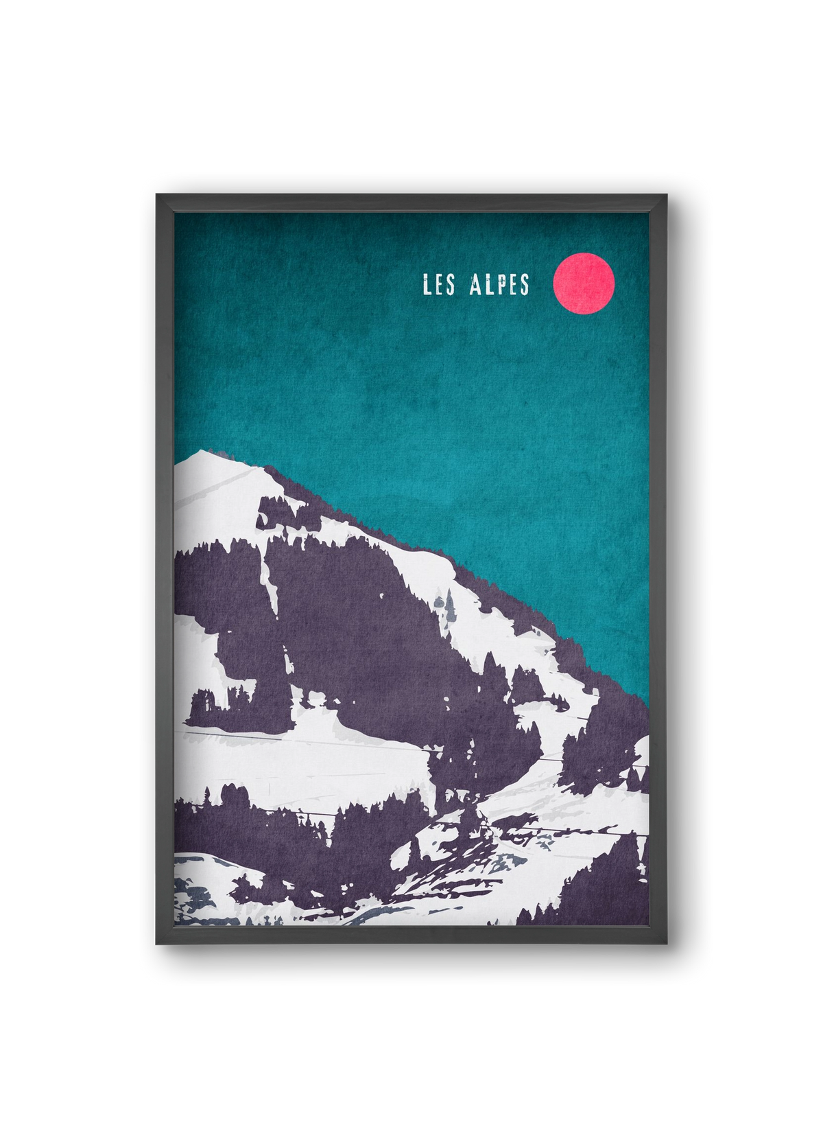 Les Alpes, 20x30 cm (20x30 cm), Fekete keret