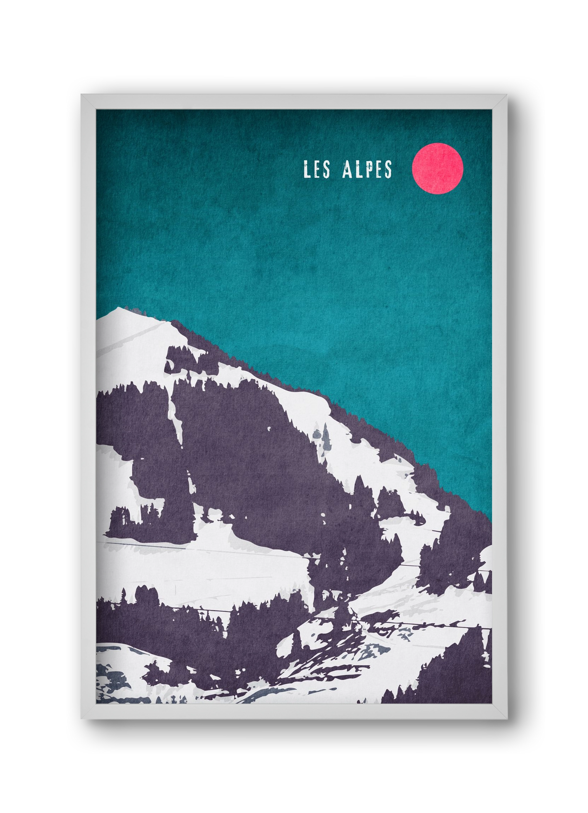Les Alpes, 30x45 cm (30x45 cm), Fehér keret