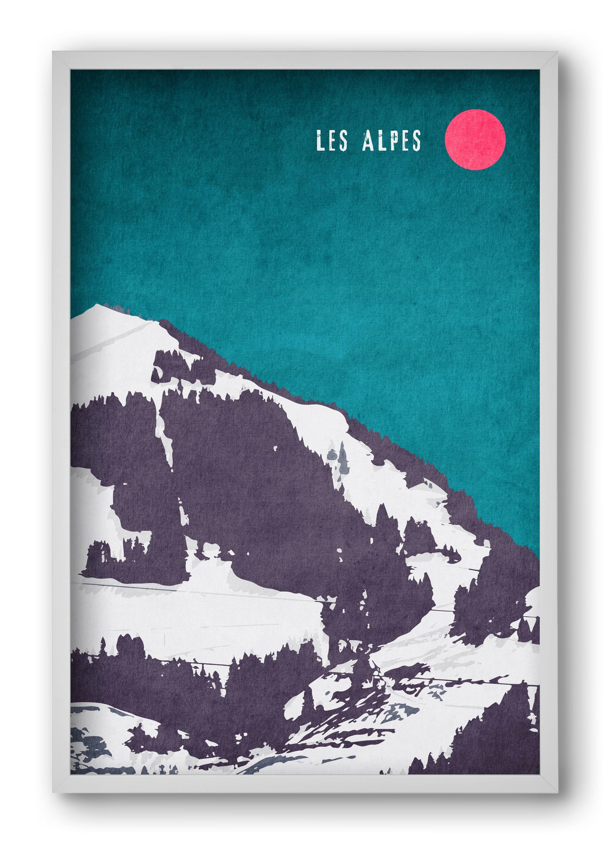Les Alpes, 40x60 cm (40x60 cm), Fehér keret