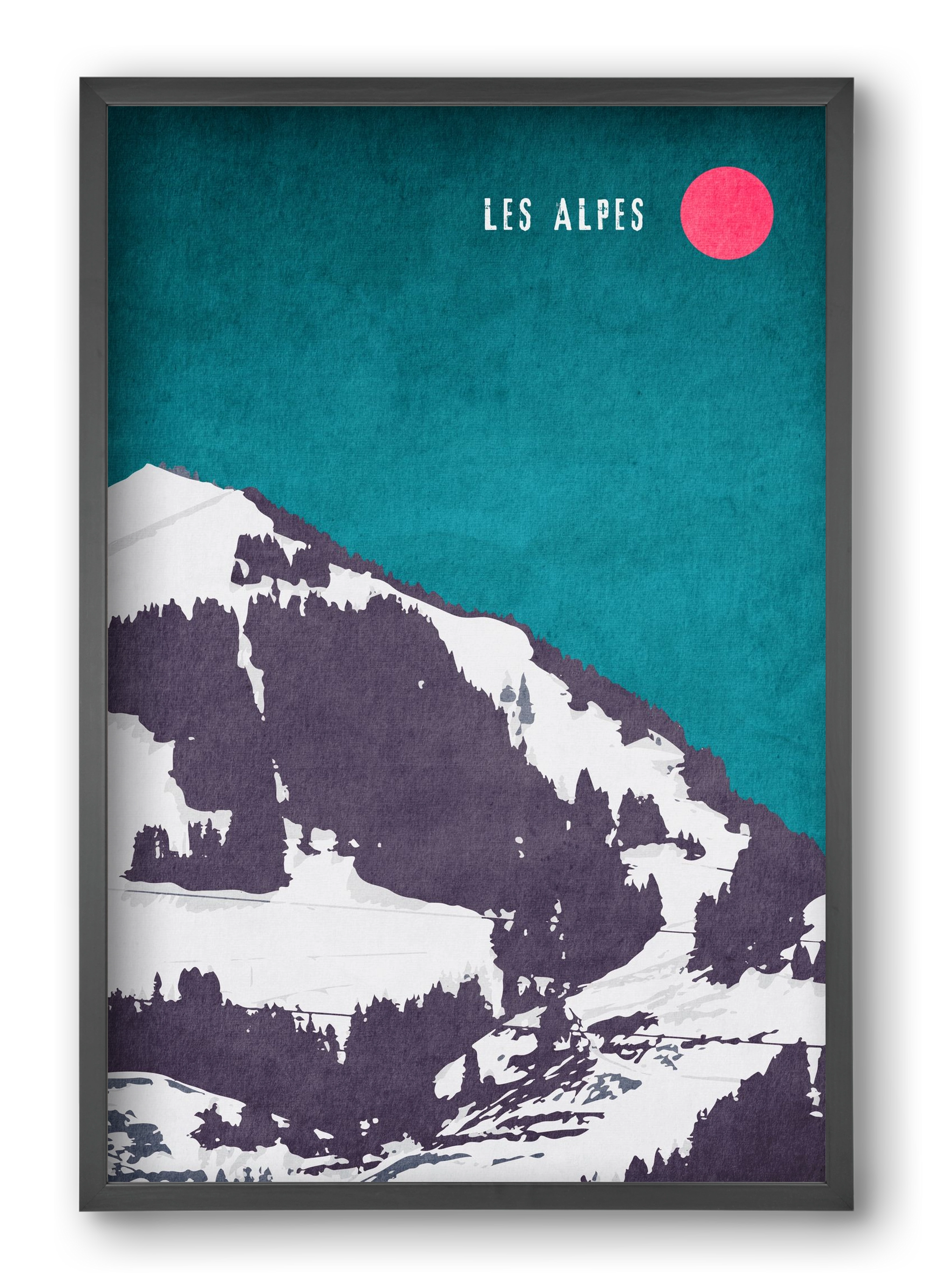 Les Alpes, 40x60 cm (40x60 cm), Fekete keret