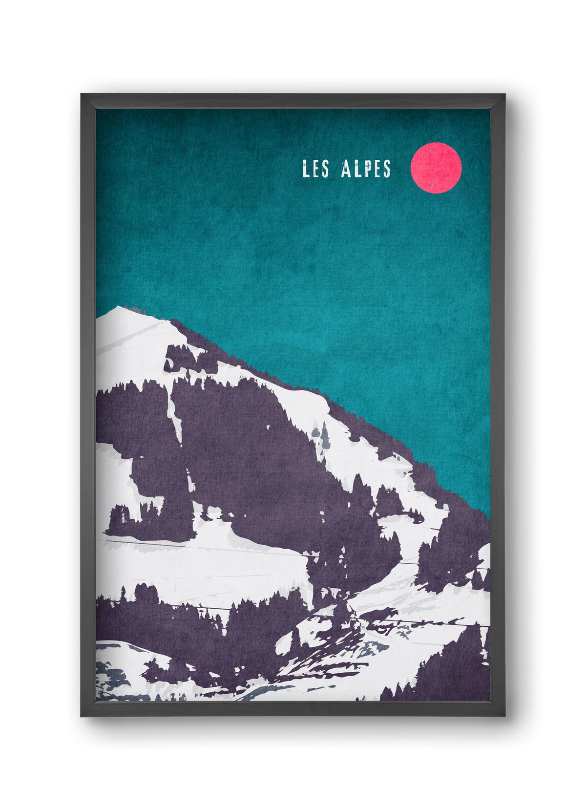 Les Alpes, 30x45 cm (30x45 cm), Fekete keret