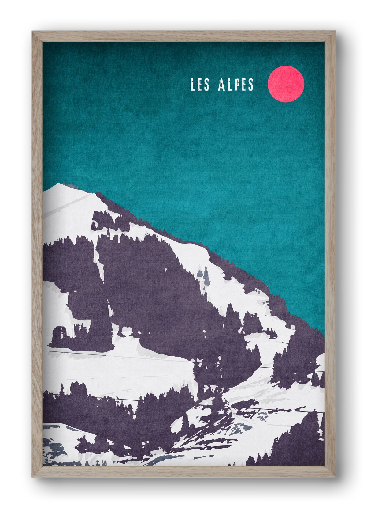 Les Alpes, 40x60 cm (40x60 cm), Tölgy keret