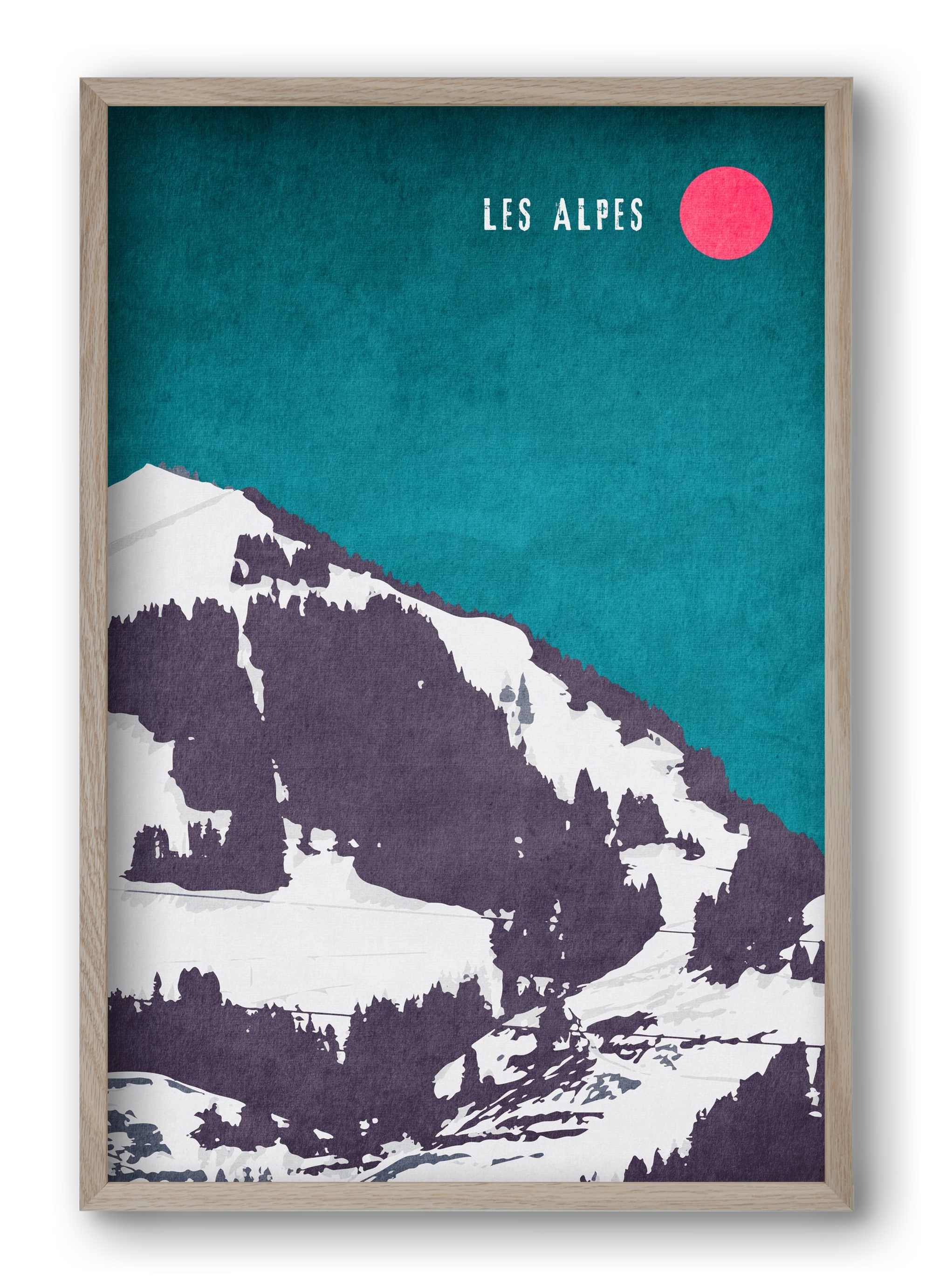 Les Alpes, 40x60 cm (40x60 cm), Tölgy keret