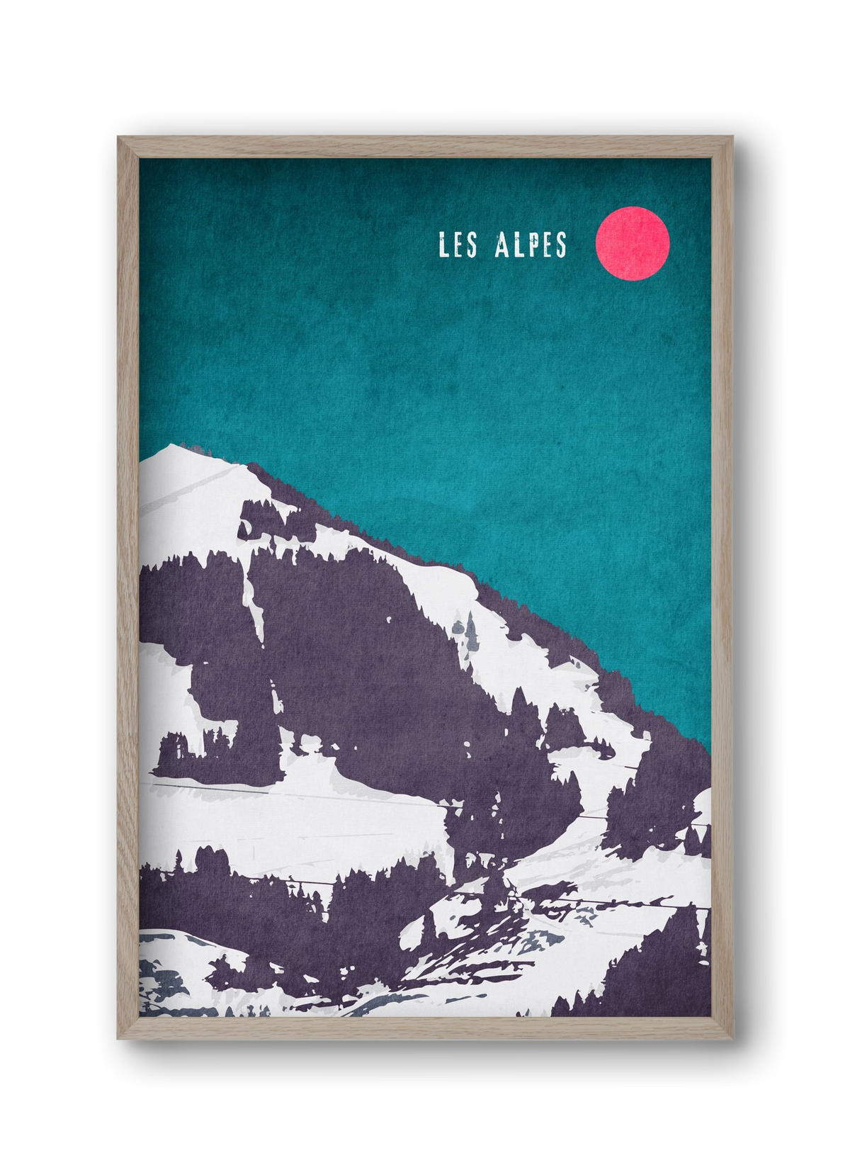 Les Alpes, 30x45 cm (30x45 cm), Tölgy keret